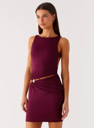 Velvet Wine Mini Dress - Boysenberry Work Appropriate Casual and Stylish