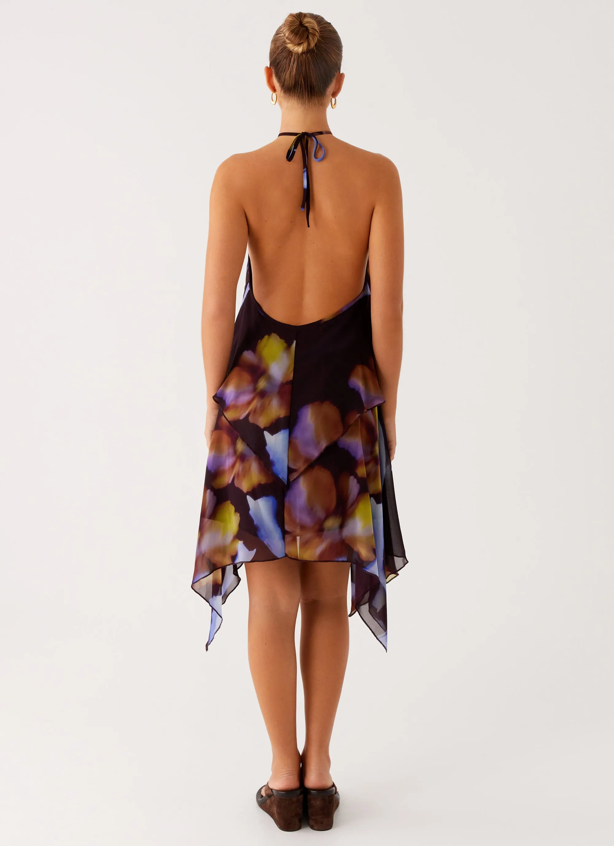 Verbena Midi Dress - Dark Floral Premium Material