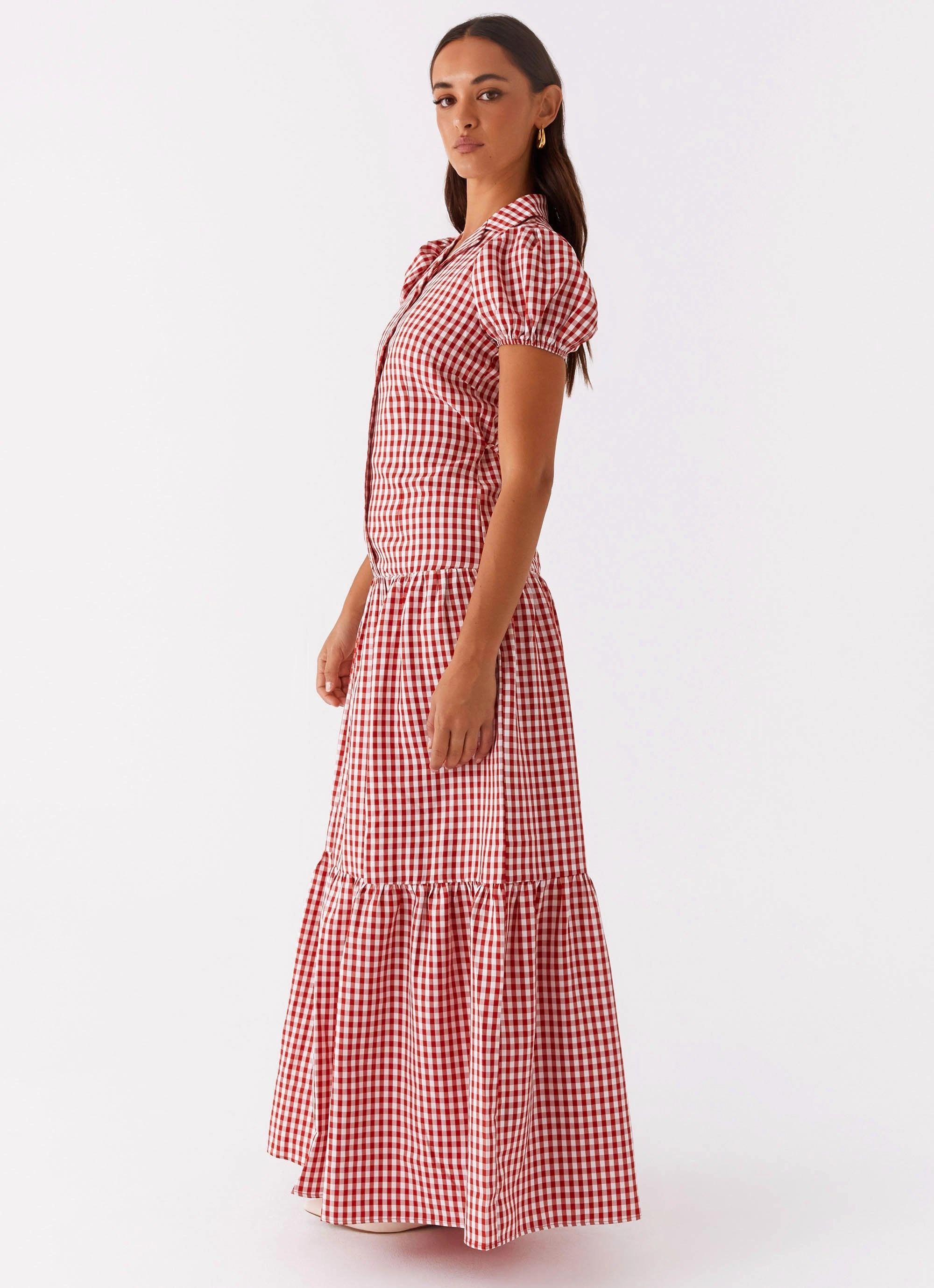 Smart touch Cozy Wearable Verity Maxi Dress - Red Gingham