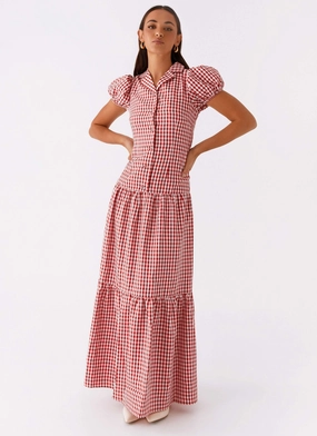 Verity Maxi Dress - Red Gingham solo wear