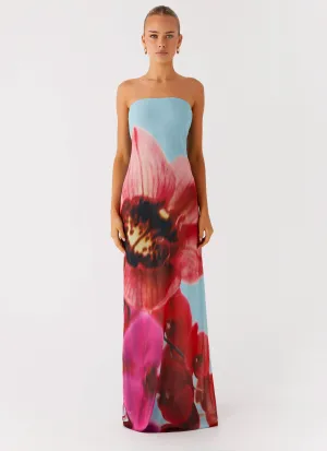 Amelle Maxi Dress - Turquoise Bloom Cocktail Ready Subtle Detail