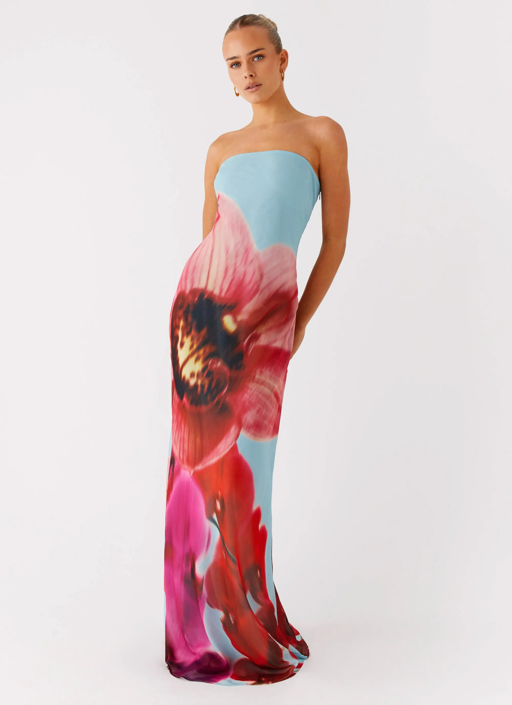 Easy Mood Shade Soft Amelle Maxi Dress - Turquoise Bloom