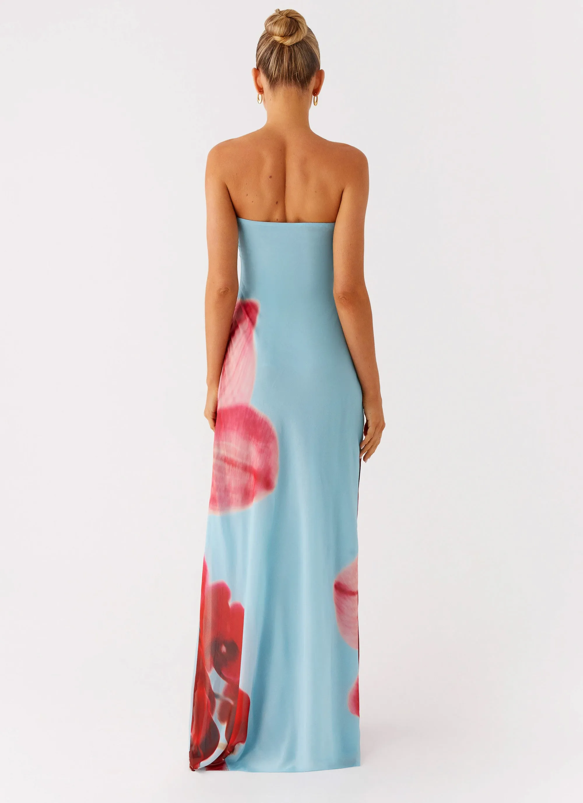 Amelle Maxi Dress - Turquoise Bloom budget-friendly Satin-Sleeve