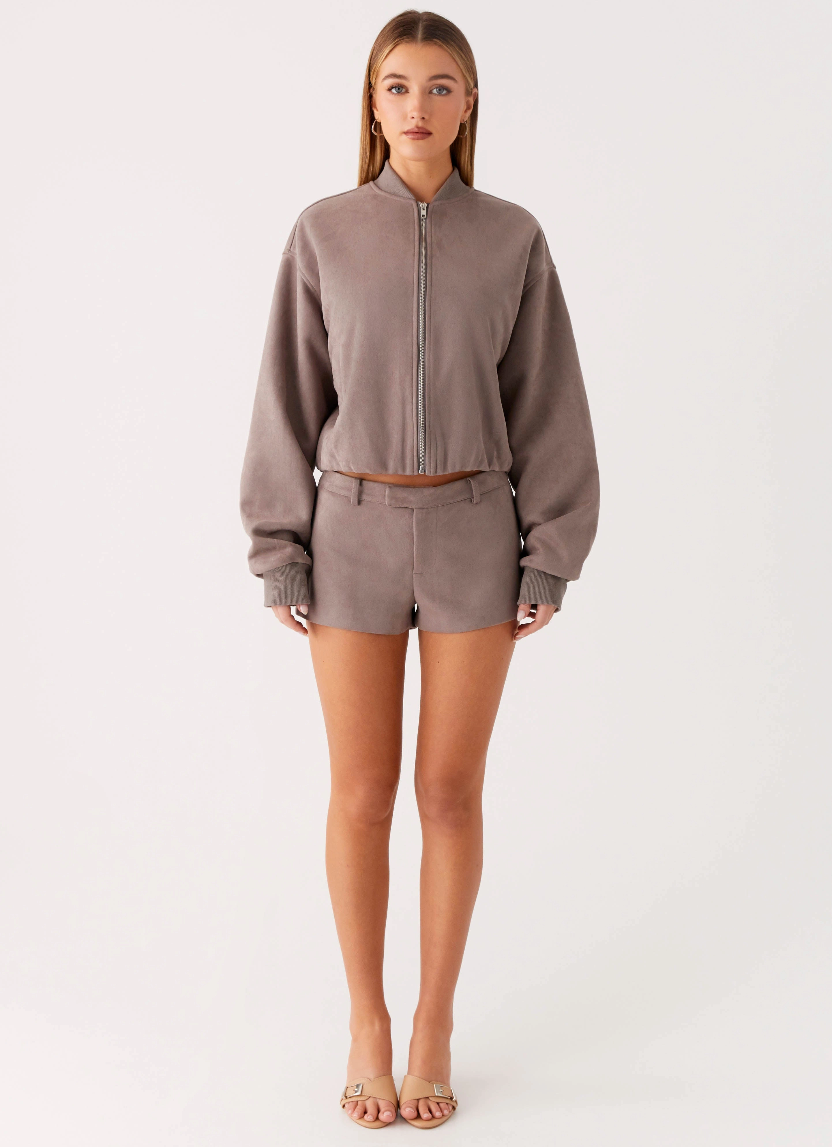 Thats Chill Mini Shorts - Brown MoistureWicking Cool Touch
