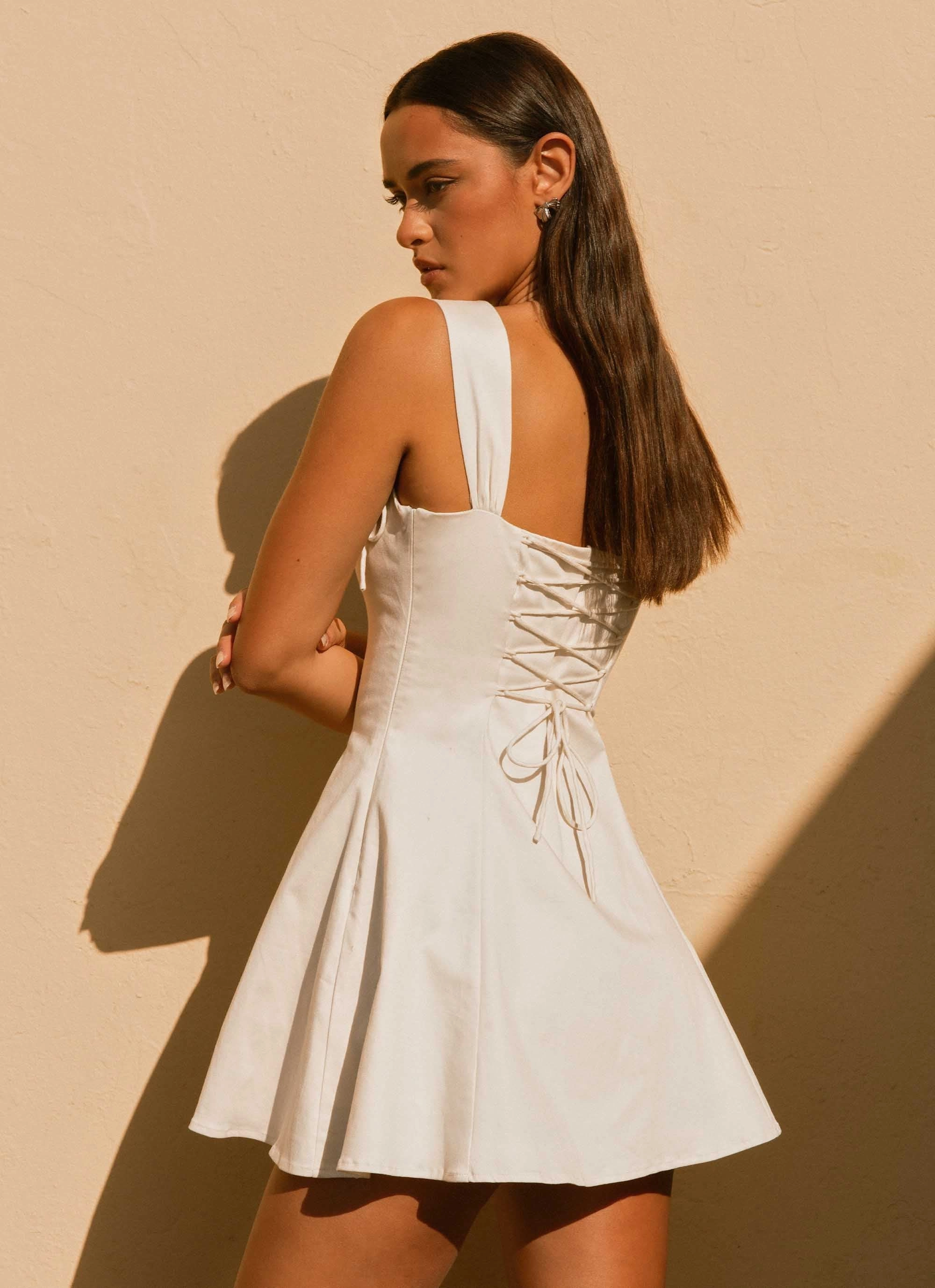 Quick Fit Jamaya Tie Mini Dress - Ivory