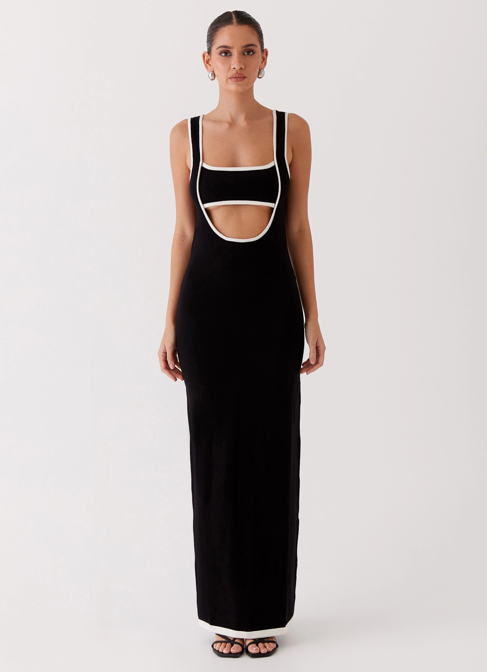 Blue Sky Minimal Comfort Lost In Paris Knit Maxi Dress - Black