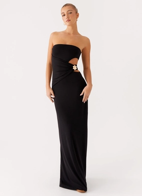 Anetta Maxi Dress - Black Sophisticated Elegance Simple Yet Elegant