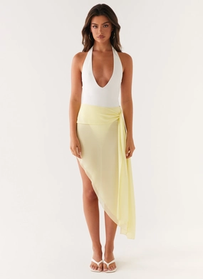 Breathable Comfort Design Flexible shape Tilly Swim Skirt - Pastel Yellow