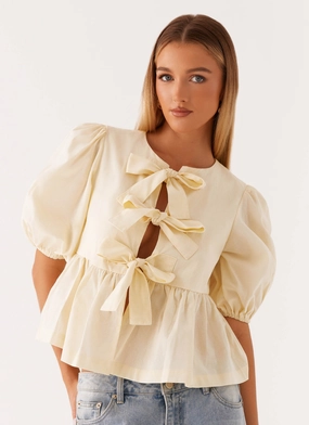 Western Wind Tie Top - Yellow Sleeveless Tee