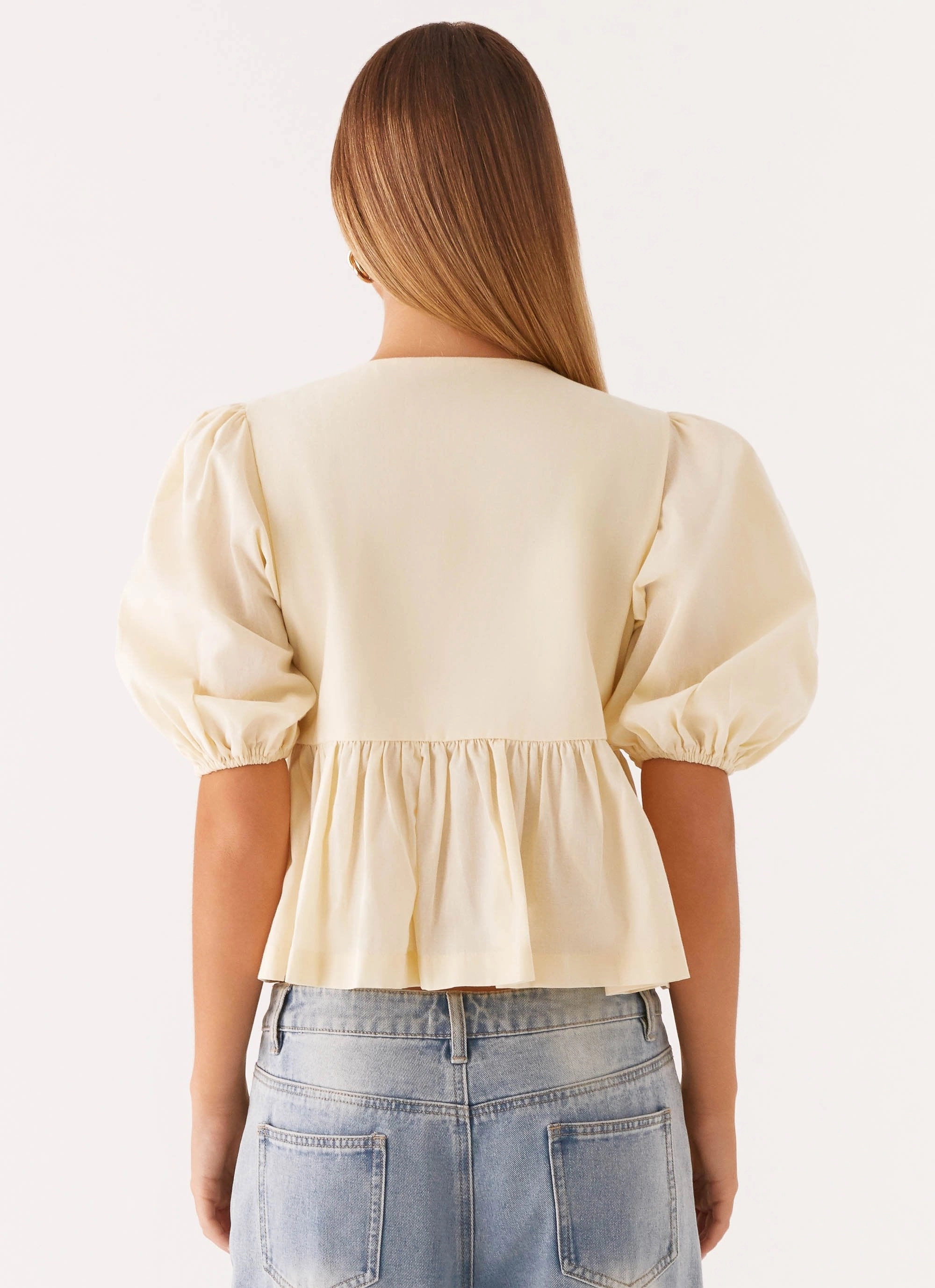 Western Wind Tie Top - Yellow Flexible Knit