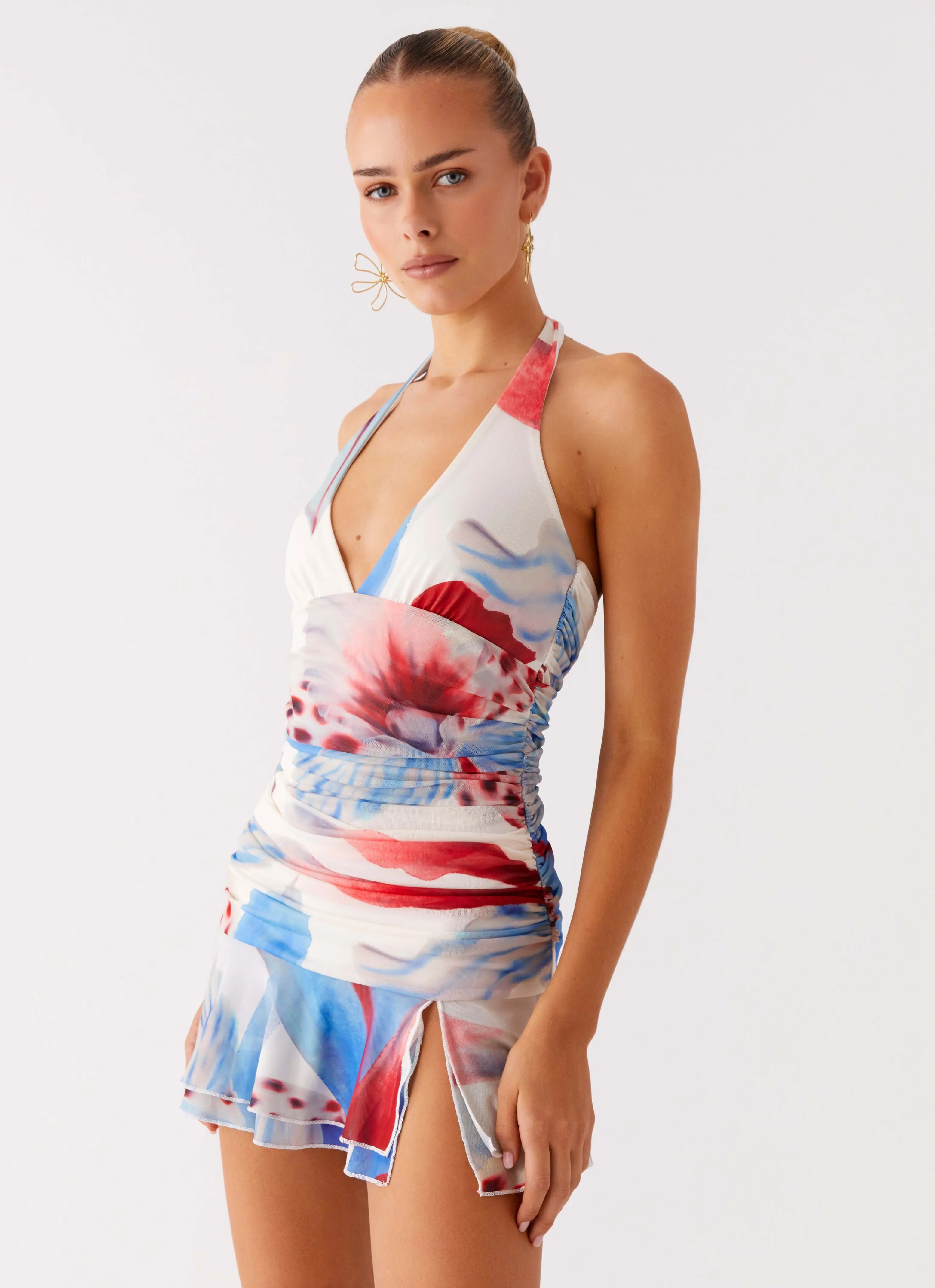 Ready Glow Smooth Layering Starlit Night Mini Dress - Deep Sea Bloom