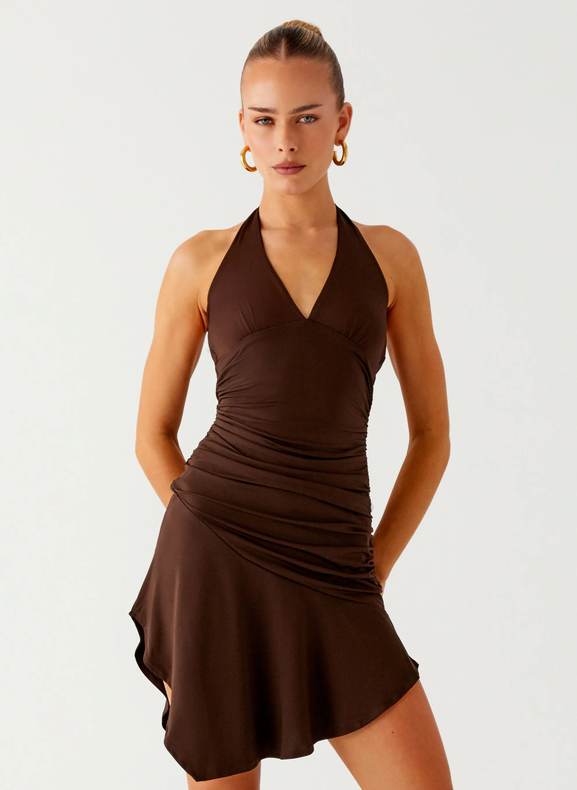 CrinkleResistantWeave Colt Mini Dress - Chocolate