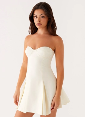 Victoria Strapless Mini Dress - Butter Neat Finish