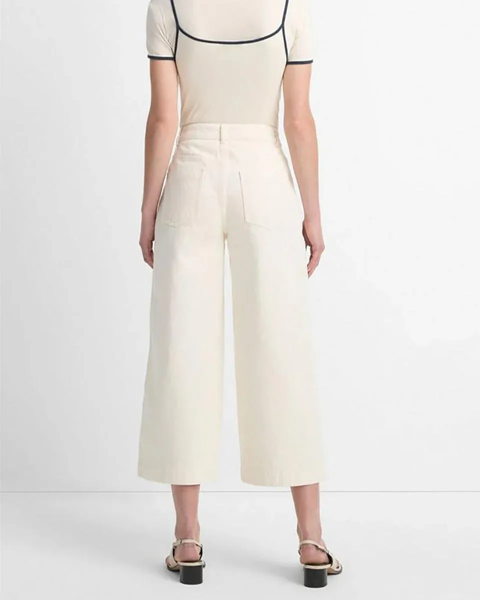 Vince Mid-Rise Utility Crop Wide Pants in Flaxen