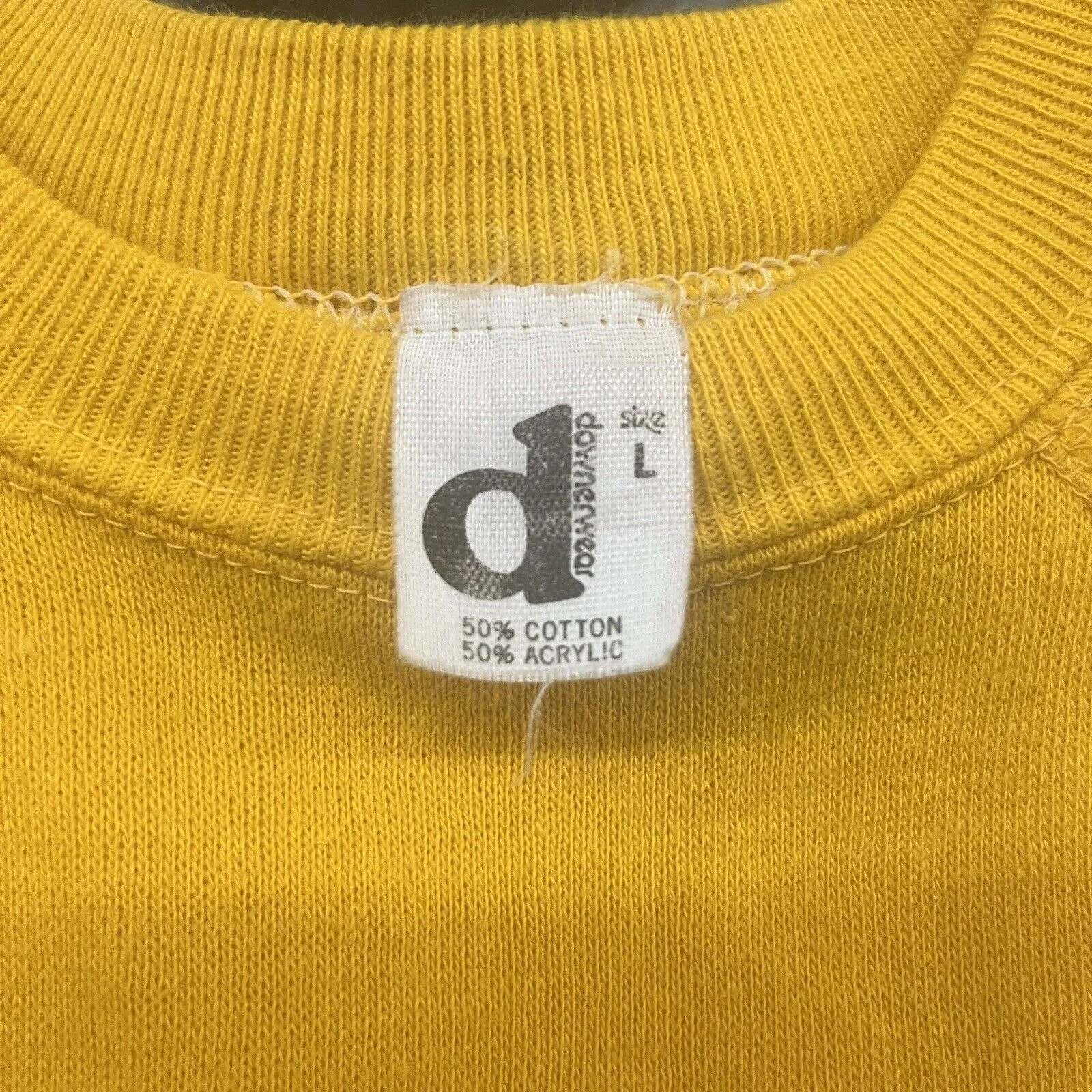 Vintage 70s Detroit Skating Club Crewneck Sweater Downerwear L
