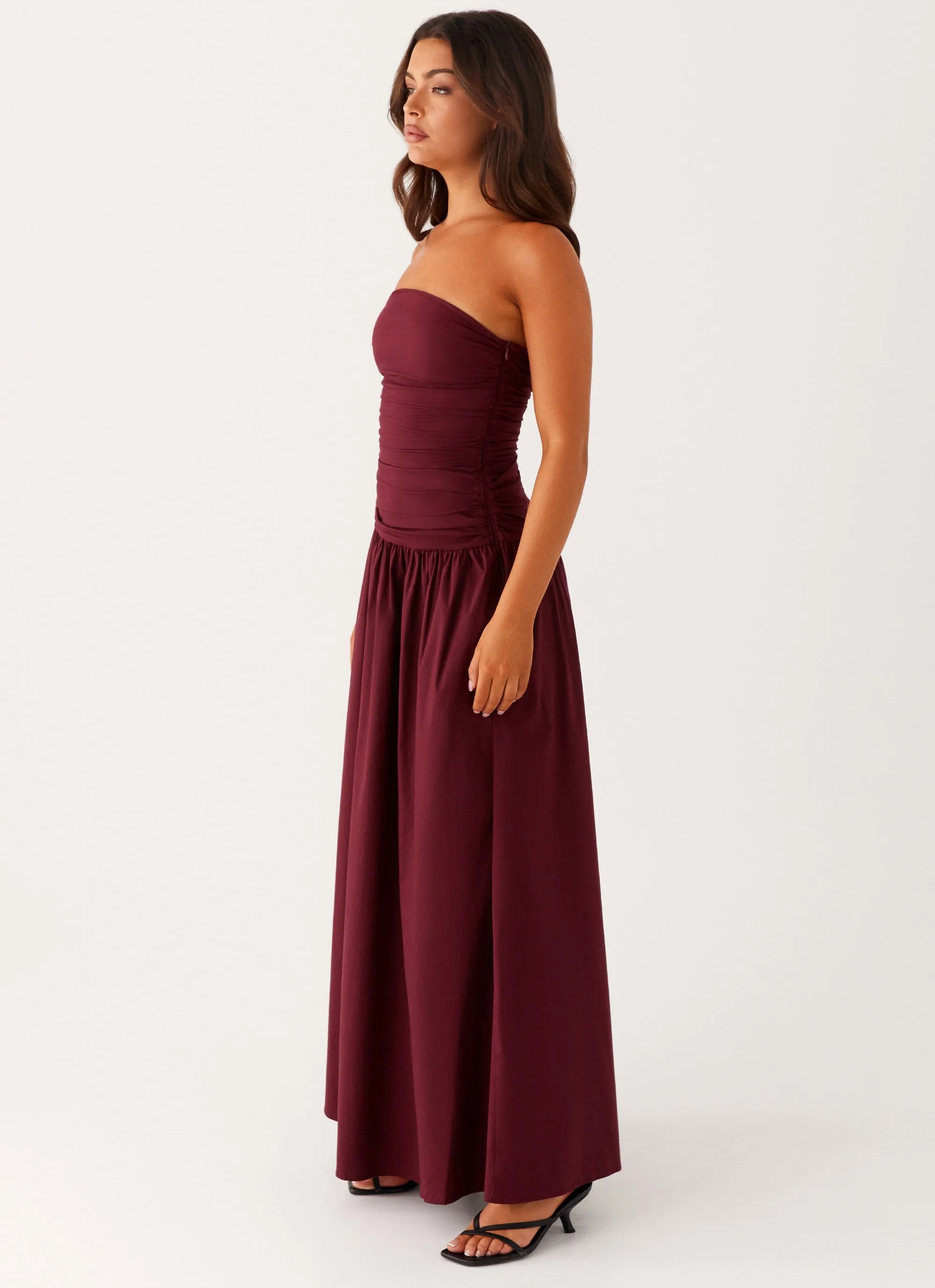 Party Floral Relaxed Vibe Carmel Maxi Dress - Mulberry
