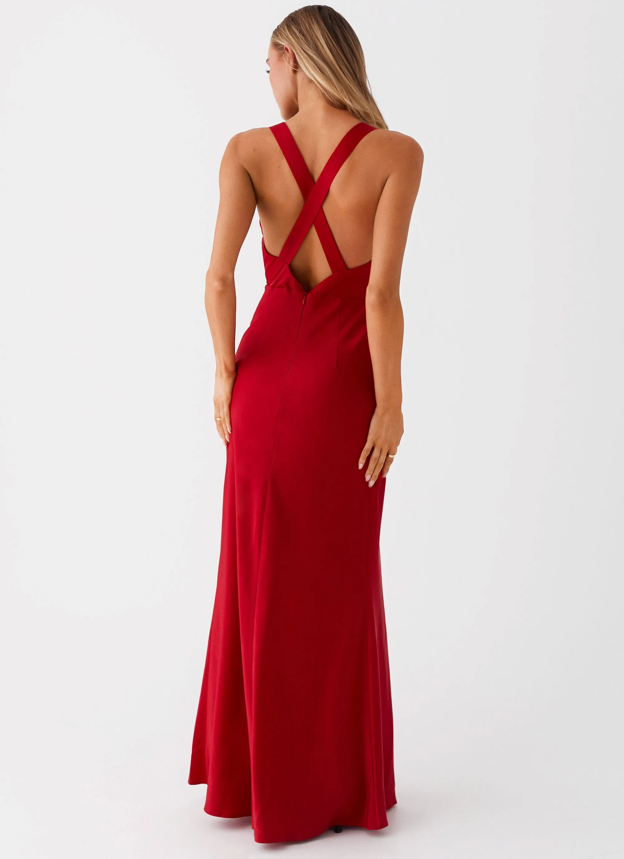 Smart and Sleek Slyvia Maxi Dress - Red