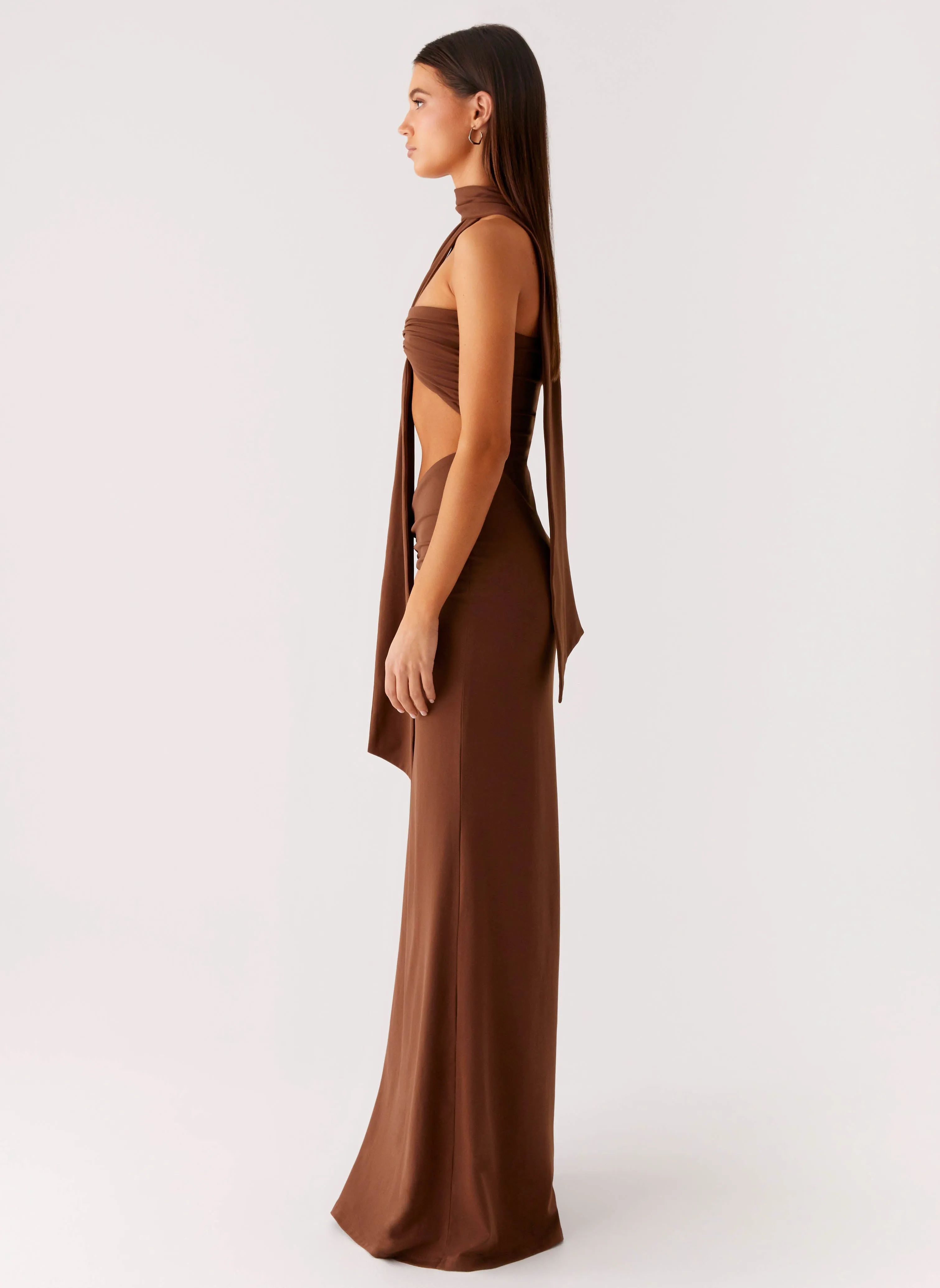 Ready Anytime Olive Bloom Maxi Dress - Chocolate