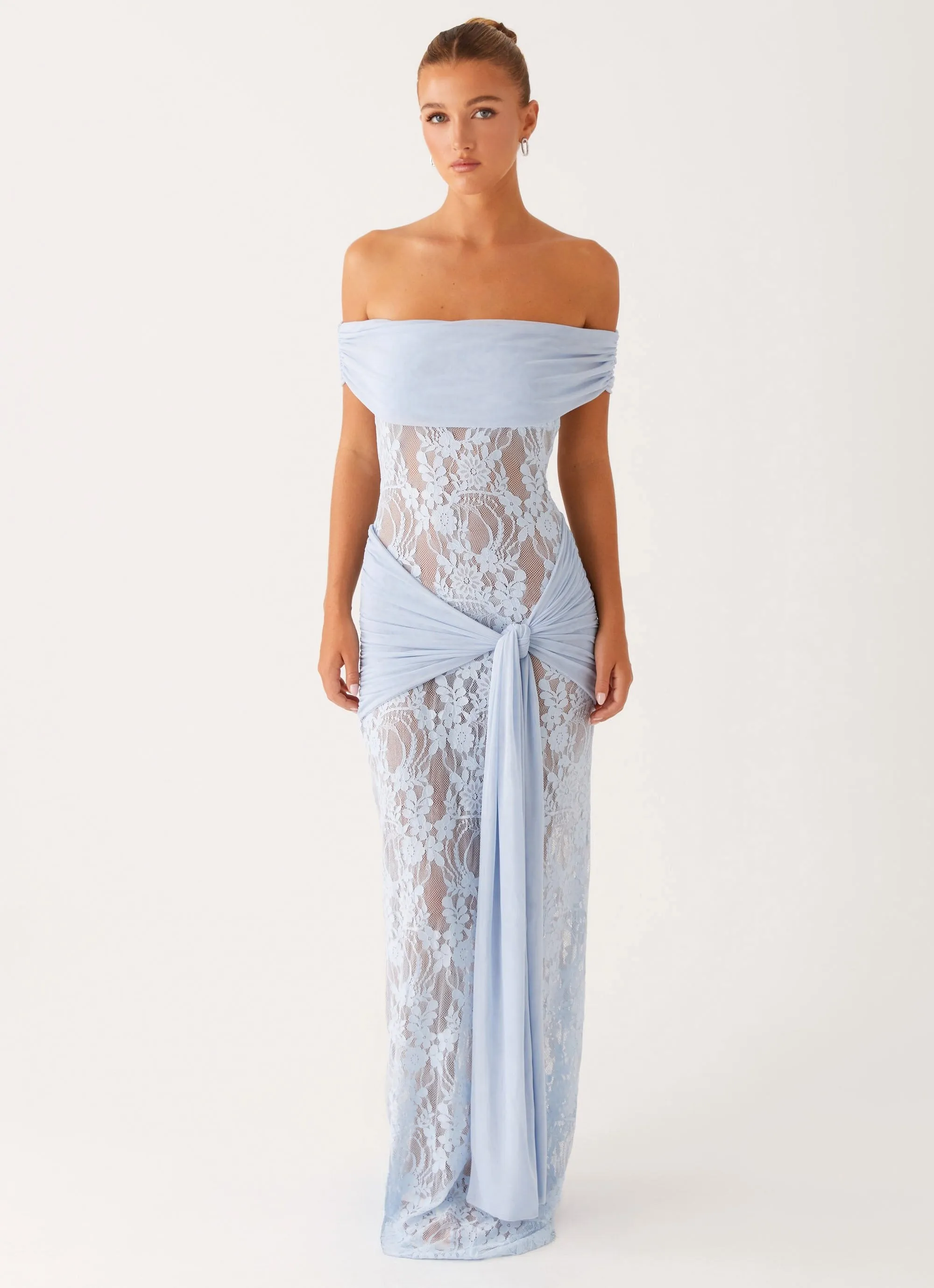 sweet moment Perfect Layering Gracie Twist Maxi Dress - Blue