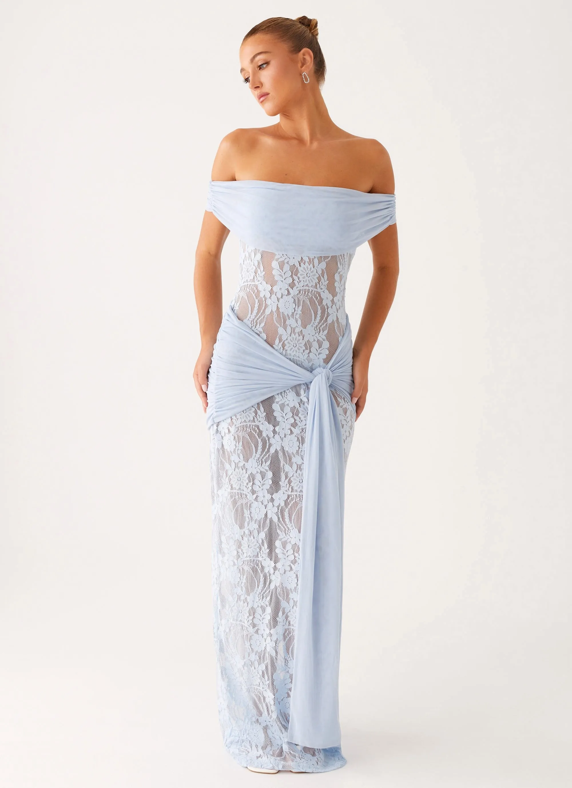Gracie Twist Maxi Dress - Blue tailored look Cool Finish