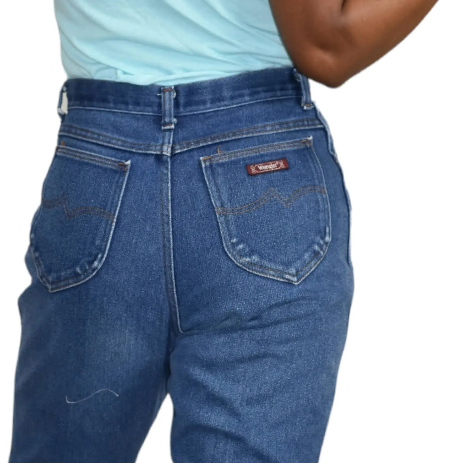 Vintage Wrangler Jeans High Waisted Straight Mom Medium Wash Blue Denim Size 28
