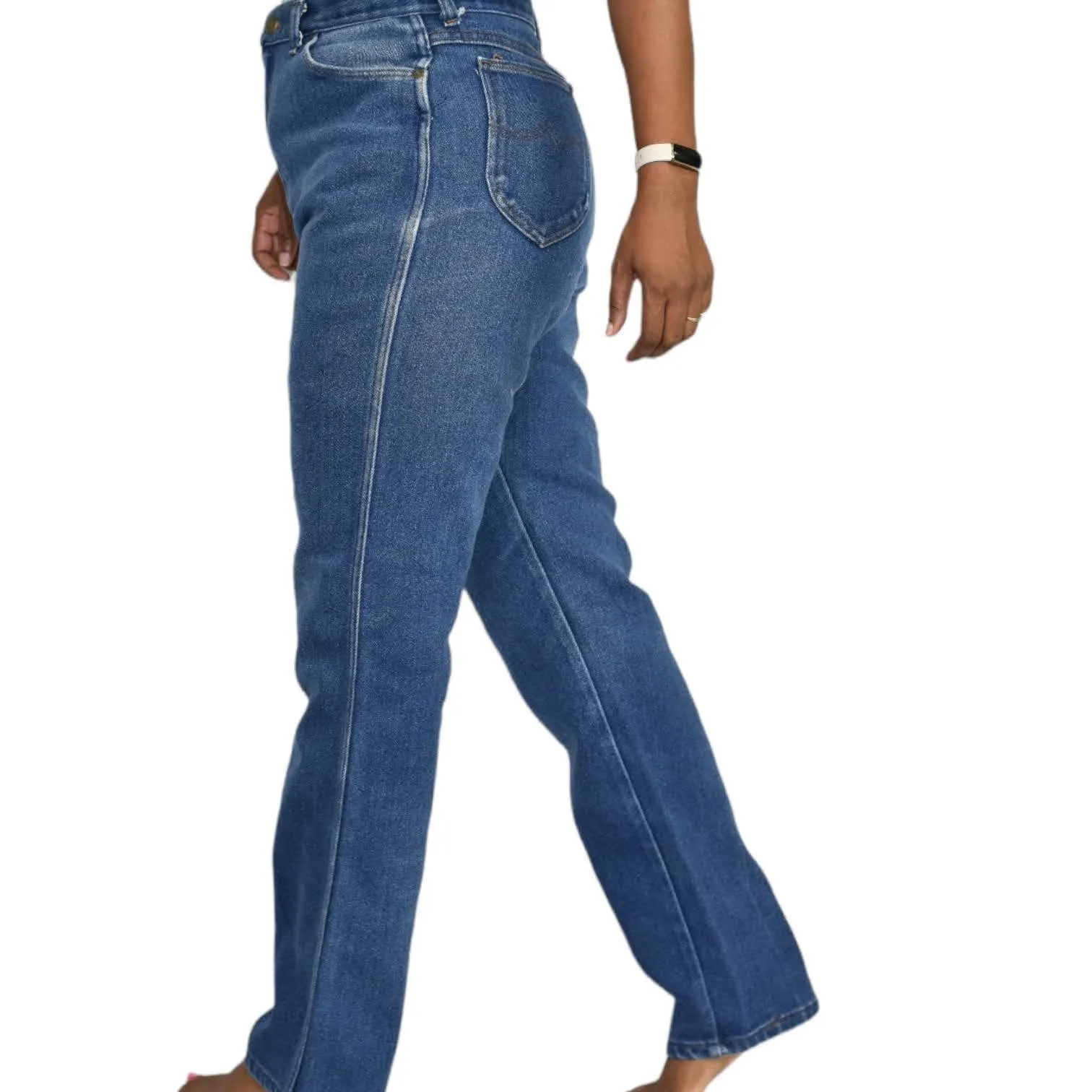 Vintage Wrangler Jeans High Waisted Straight Mom Medium Wash Blue Denim Size 28