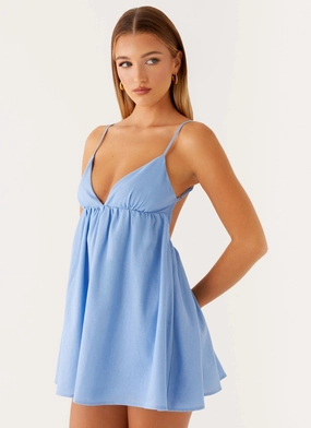 Joyful Look Comfortable fit dress for all body types Greer Mini Dress - Blue