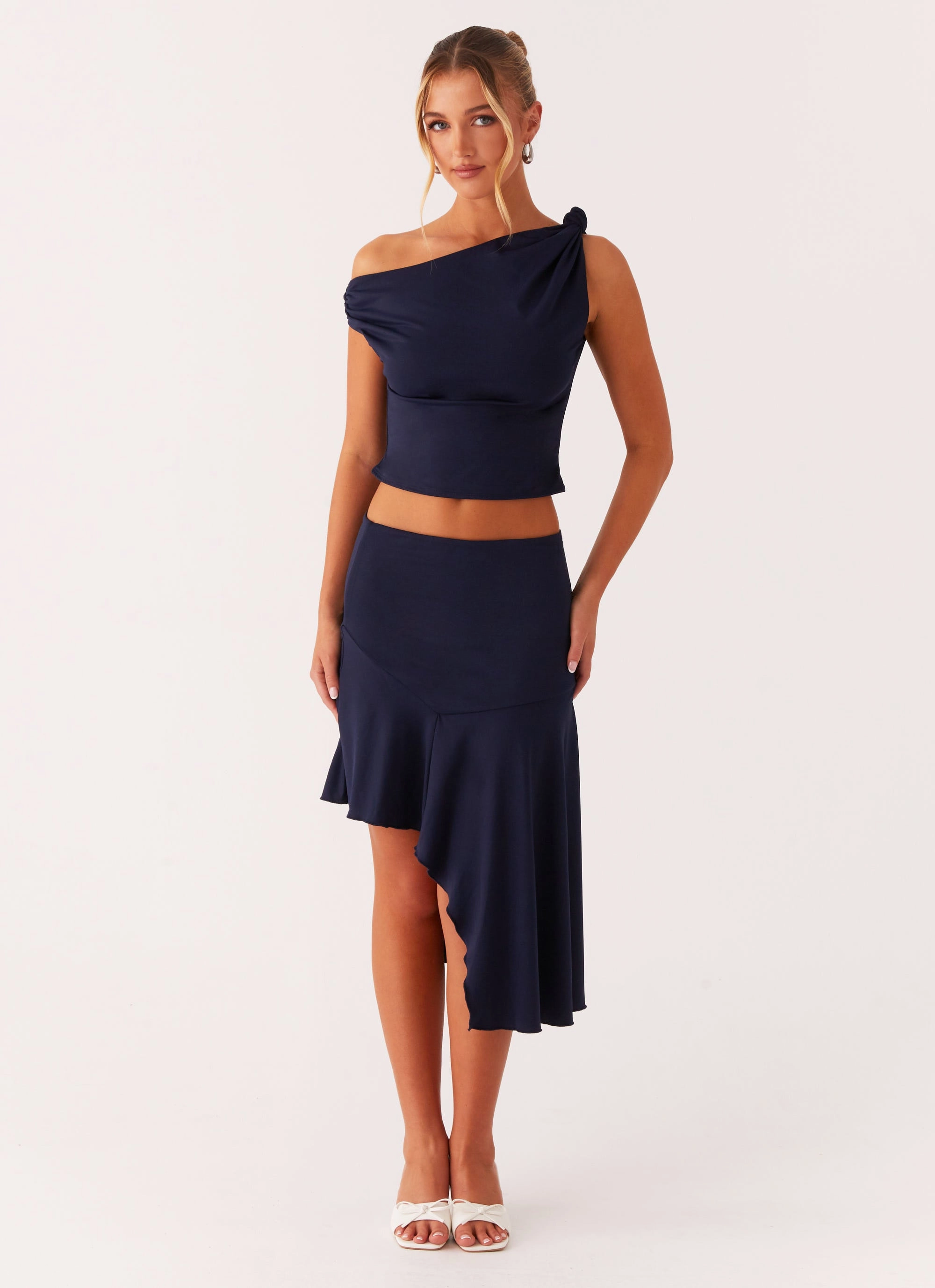 Quick Access Zippers Adventure Ready Viola Midi Skirt - Navy