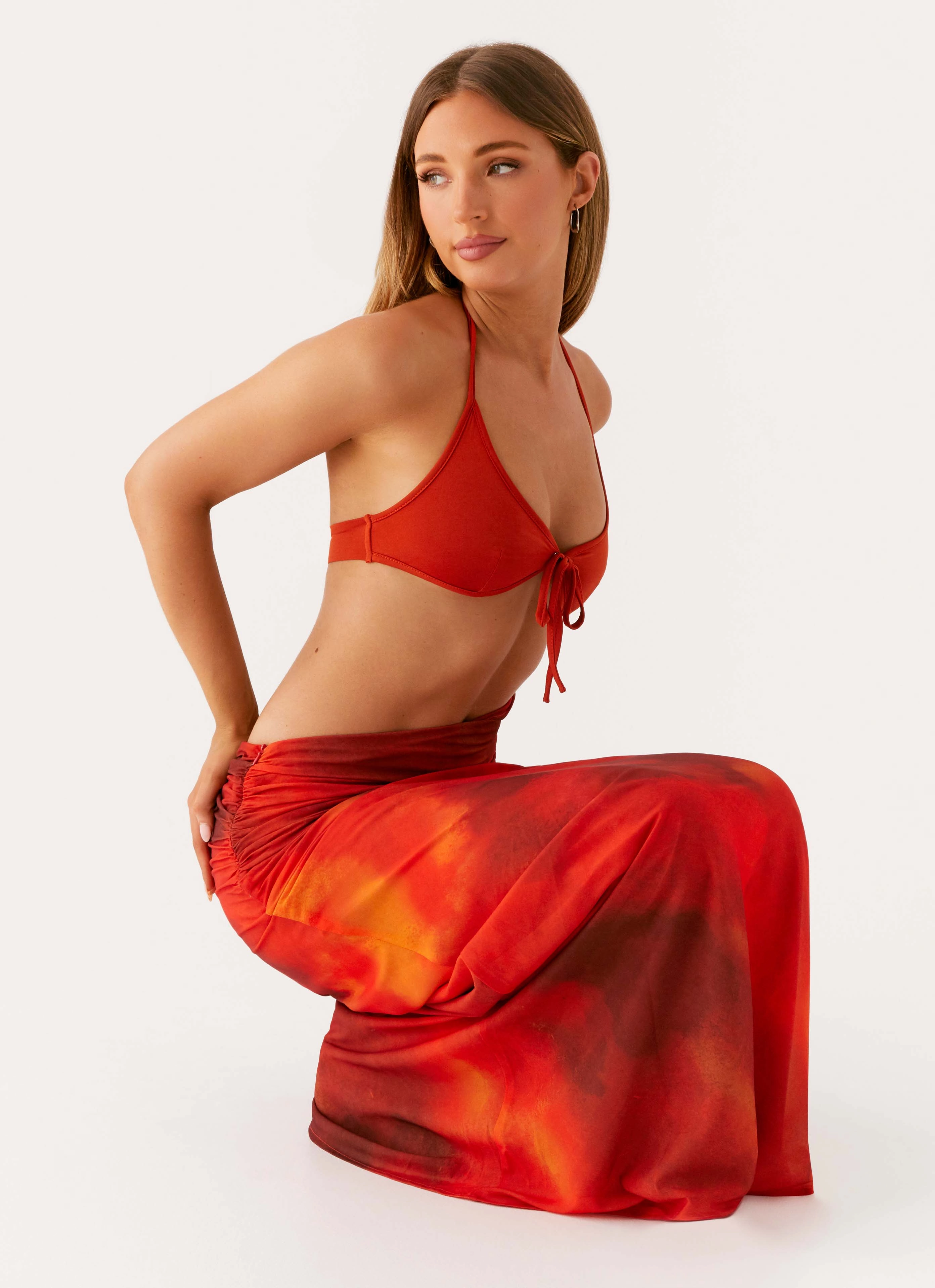 Elixis Maxi Dress - Scarlet Blur Smart Glide Breeze Flow
