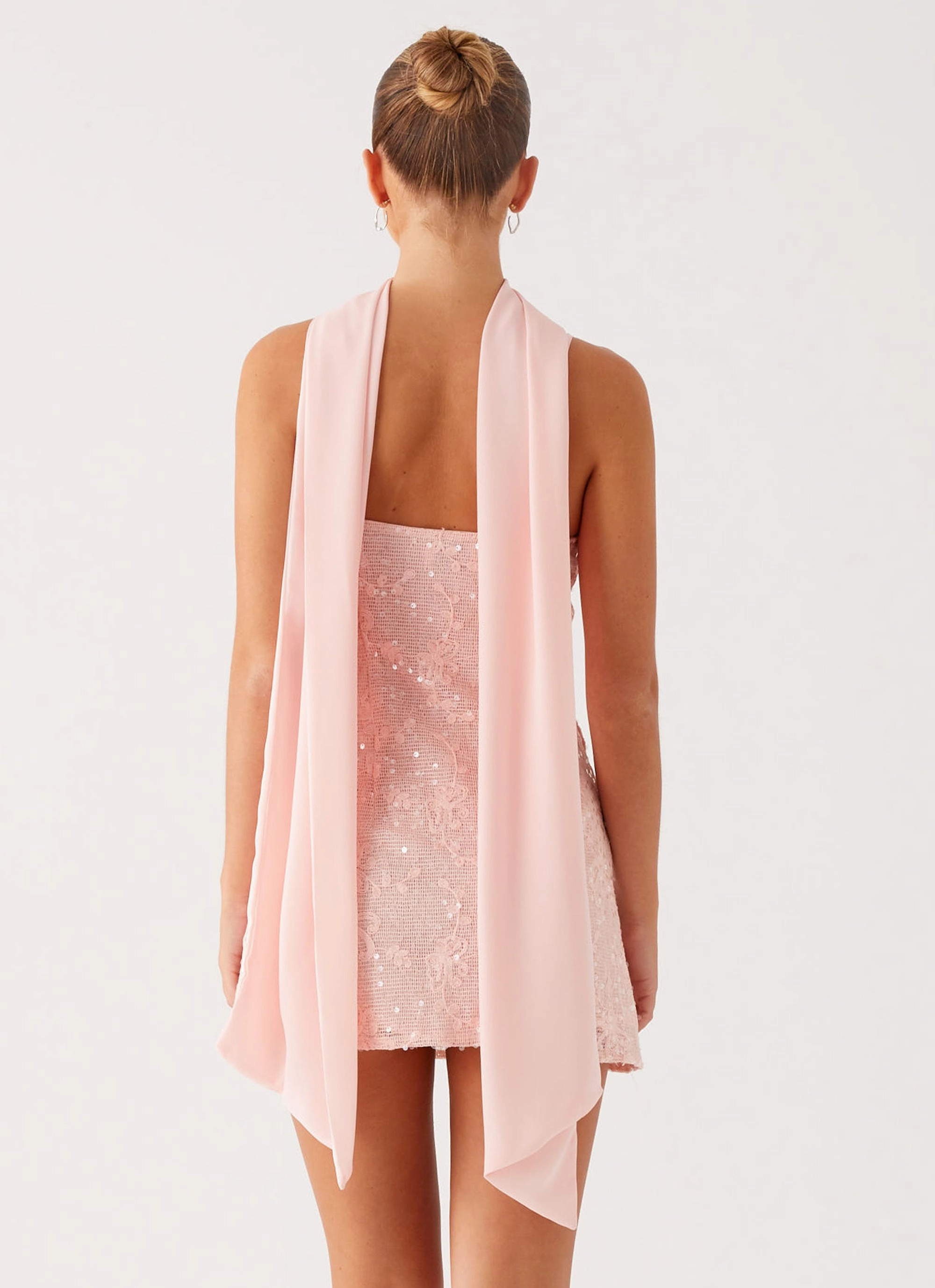Vision Sequin Mini Dress - Pink flowy style Dreamy Presence