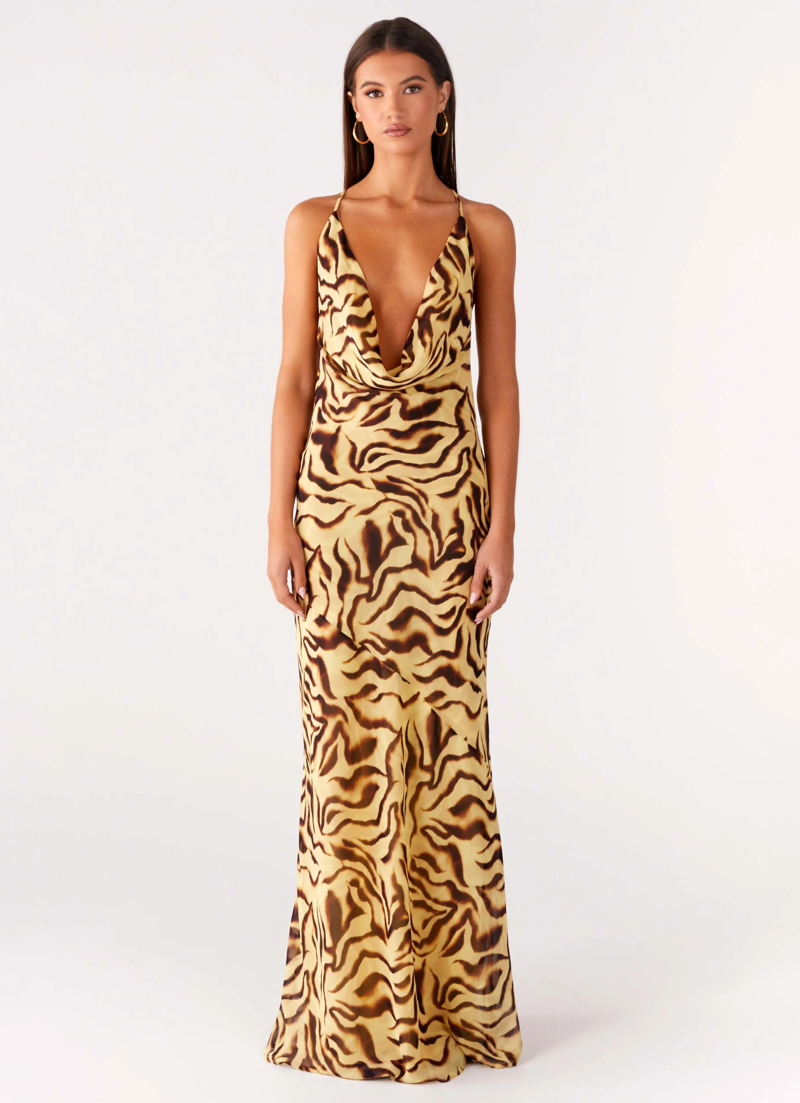Pure Fabric Smocked-Detail Viva Lune Maxi Dress - Laguna Print