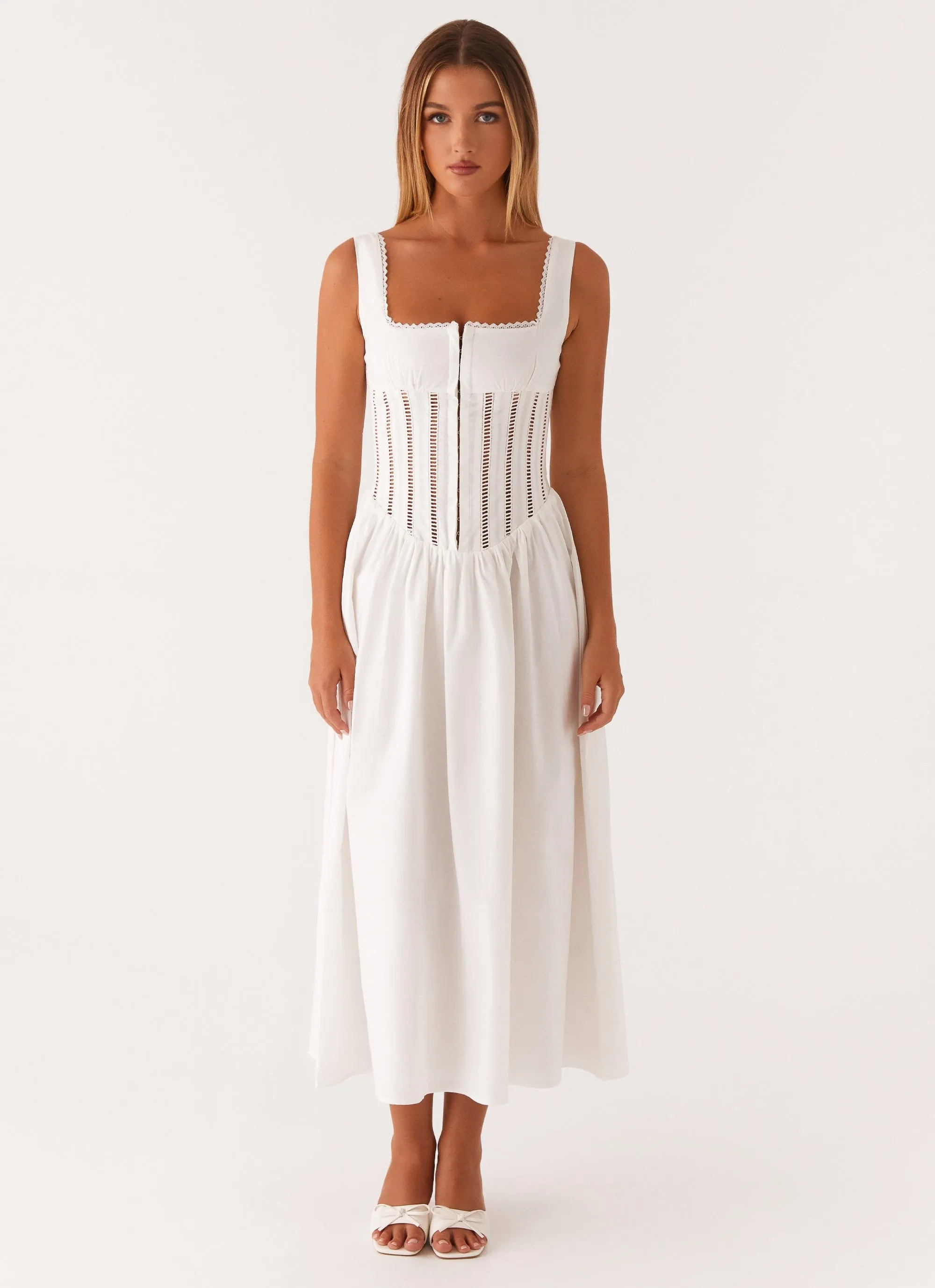Easy Comfort Waiting On You Midi Dress - White