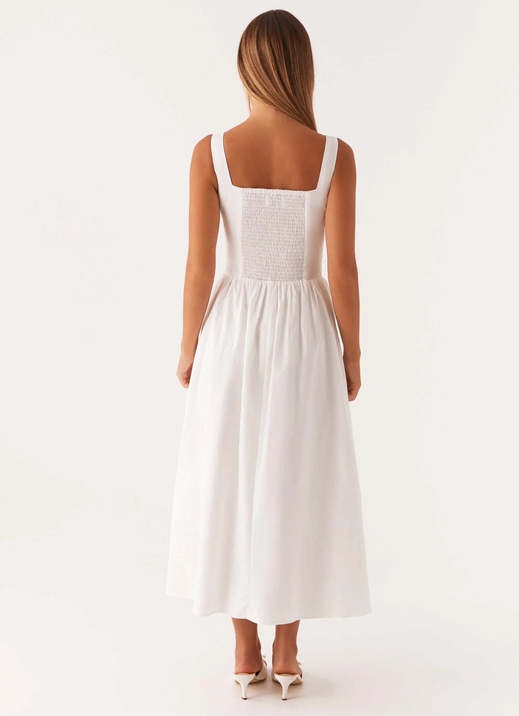 Vibrant Tone Waiting On You Midi Dress - White