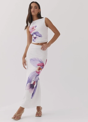 AntiSnagZippers Waiting For Dawn Mesh Maxi Skirt - White