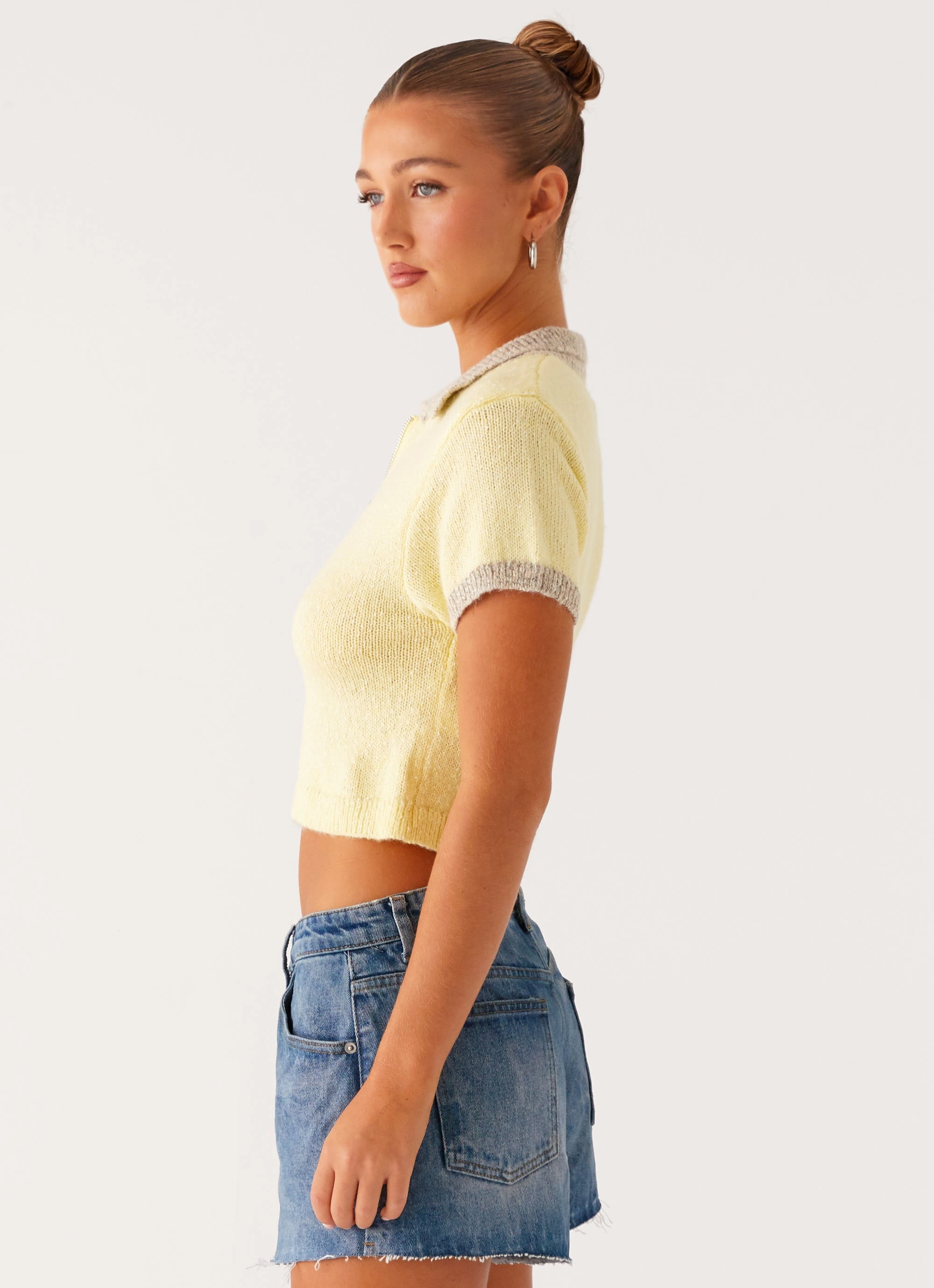 FadeResistant Treatment Walsh Knit Polo Top - Yellow