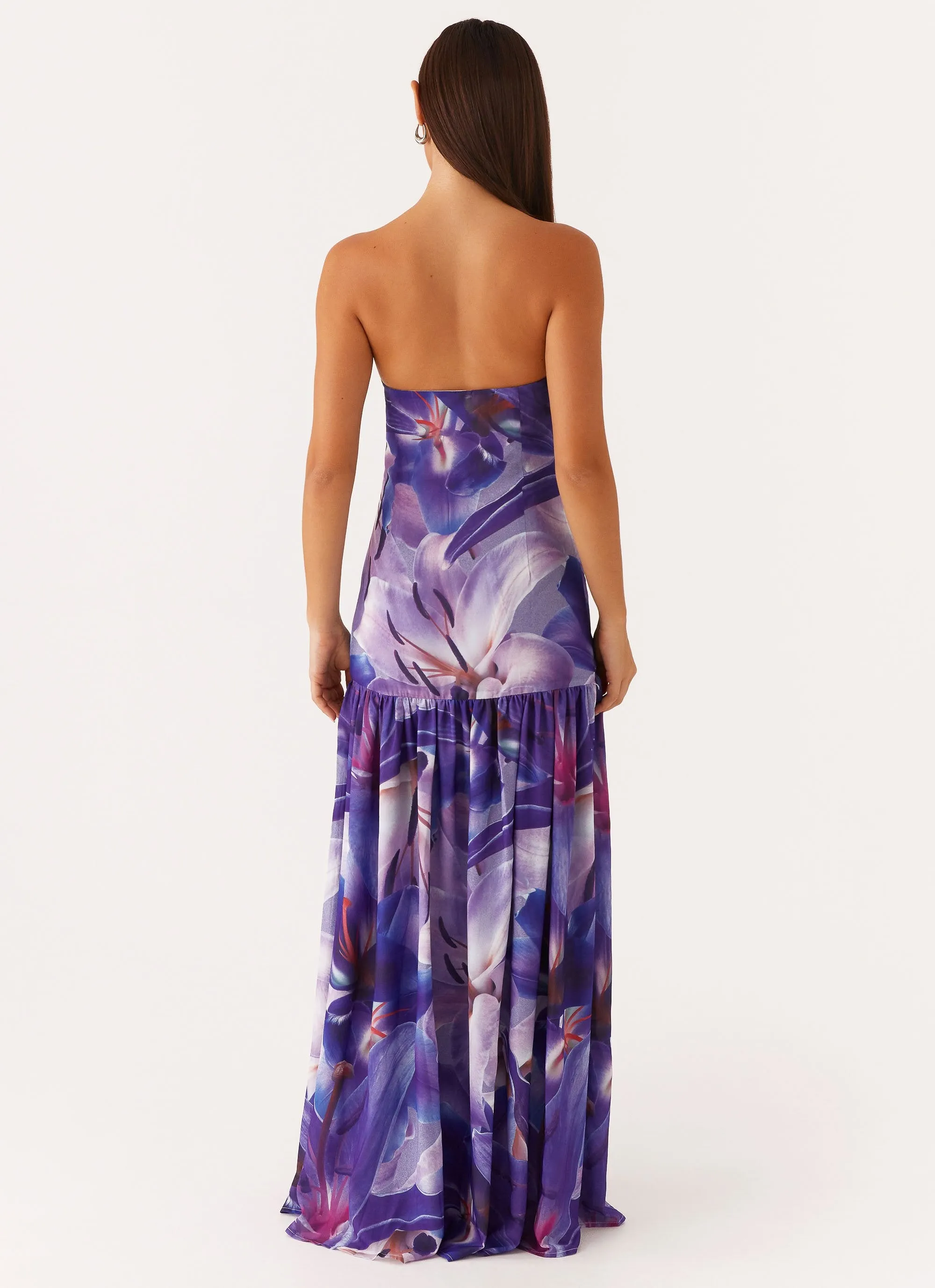 Eden Strapless Maxi Dress - Purple White Lilly Pure Piece Simple yet sophisticated gown