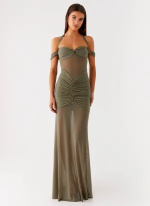 Ivy Lane Maxi Dress - Olive Day Fit Comfortable Cut