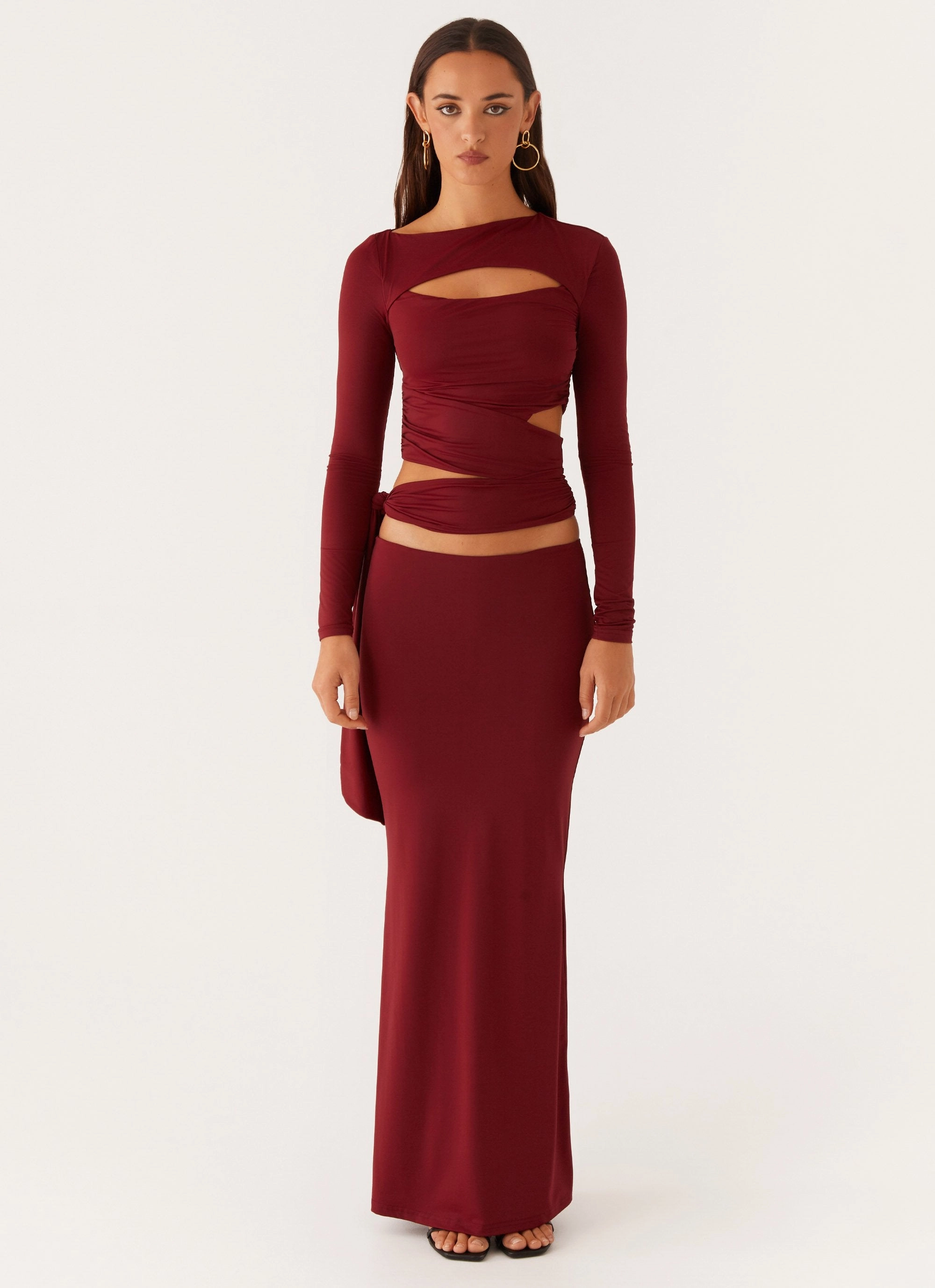 AntibacterialCoating Windproof Design Alix Maxi Skirt - Mulberry