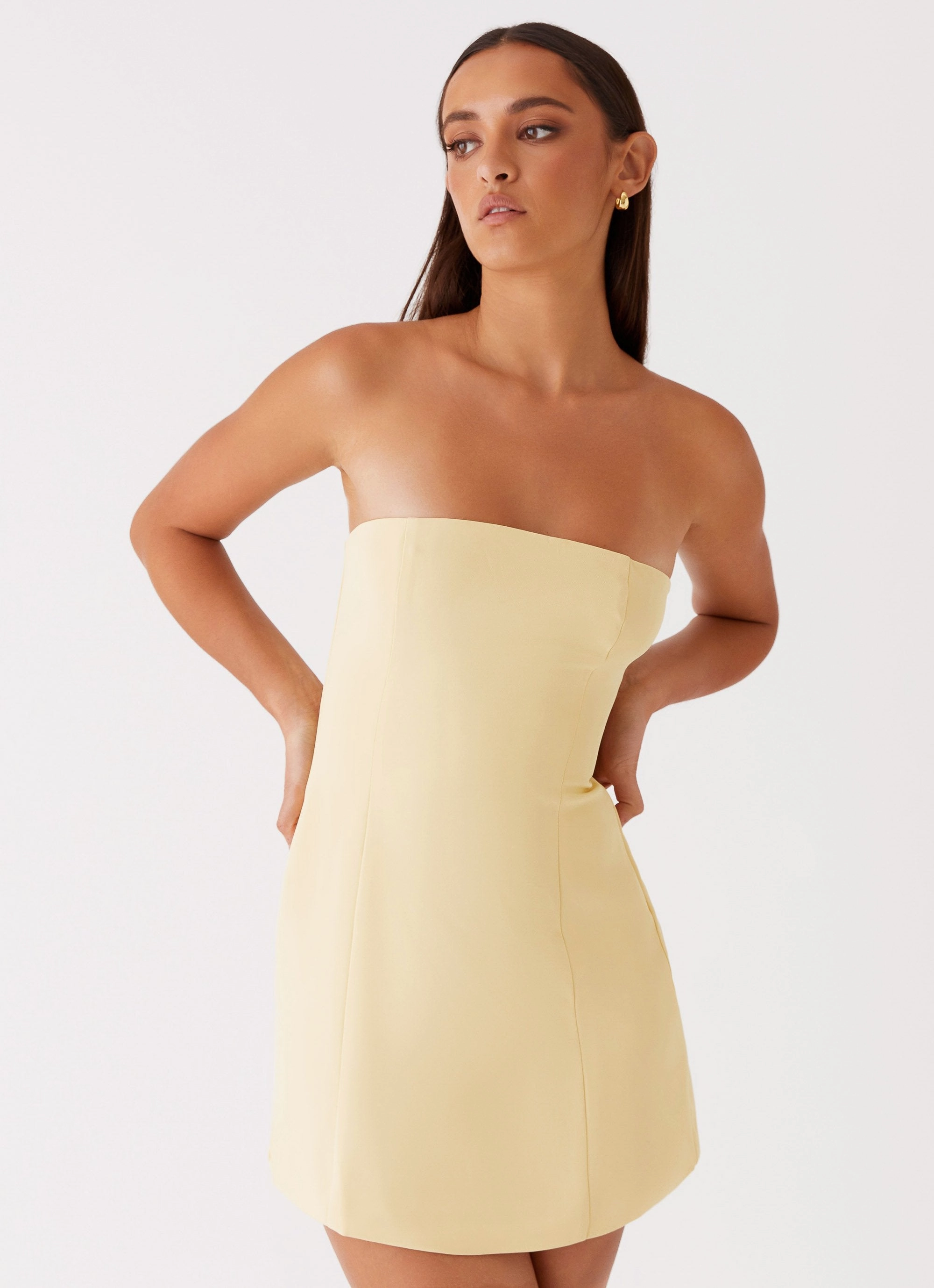 Flexible Layers Ayanna Strapless Mini Dress - Yellow