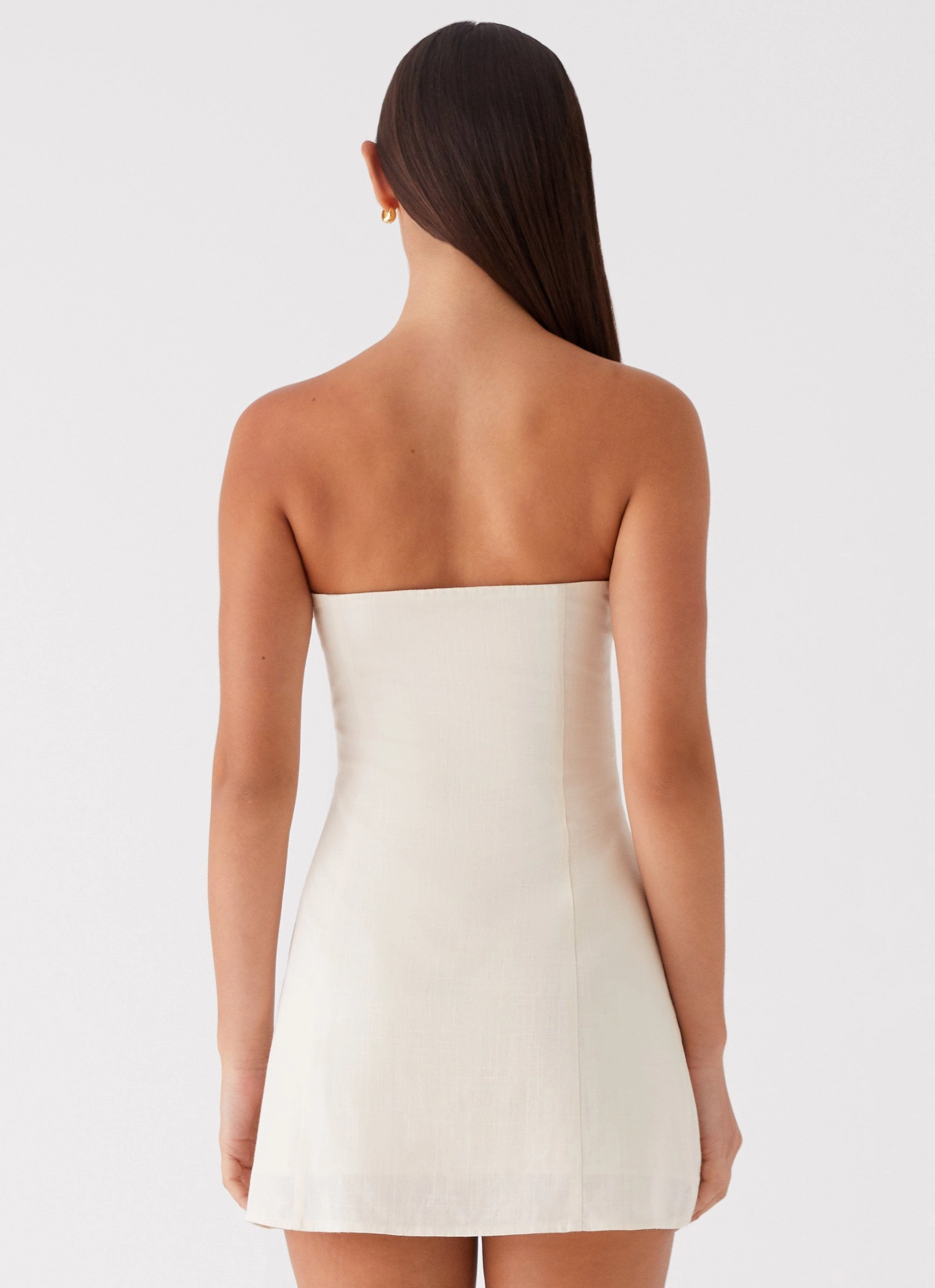 Do It That Way Linen Mini Dress - Ivory Smart Cut NoiseFreeFabric
