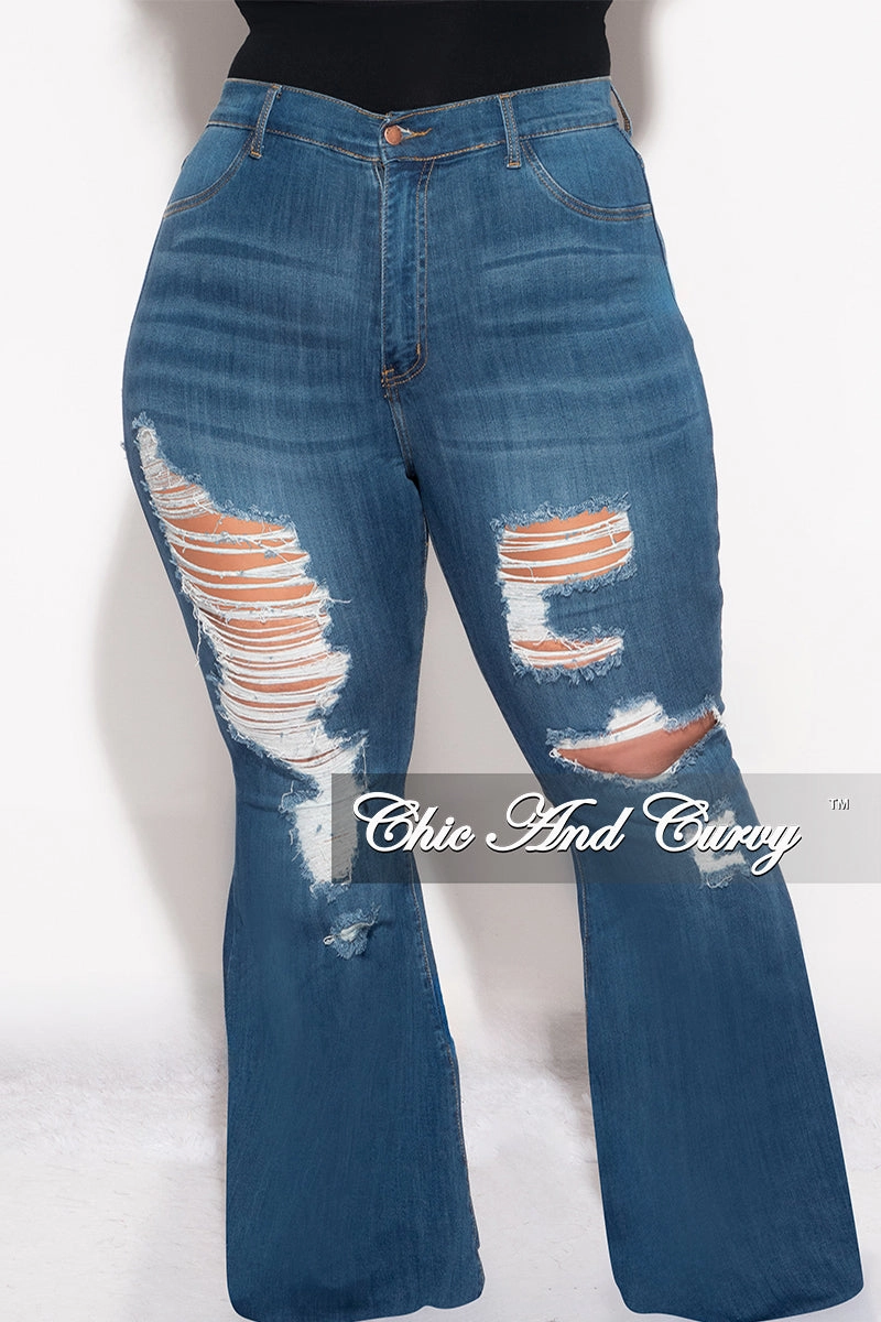 Soft Feel Final Sale Plus Size Distressed Dark Denim Jeans