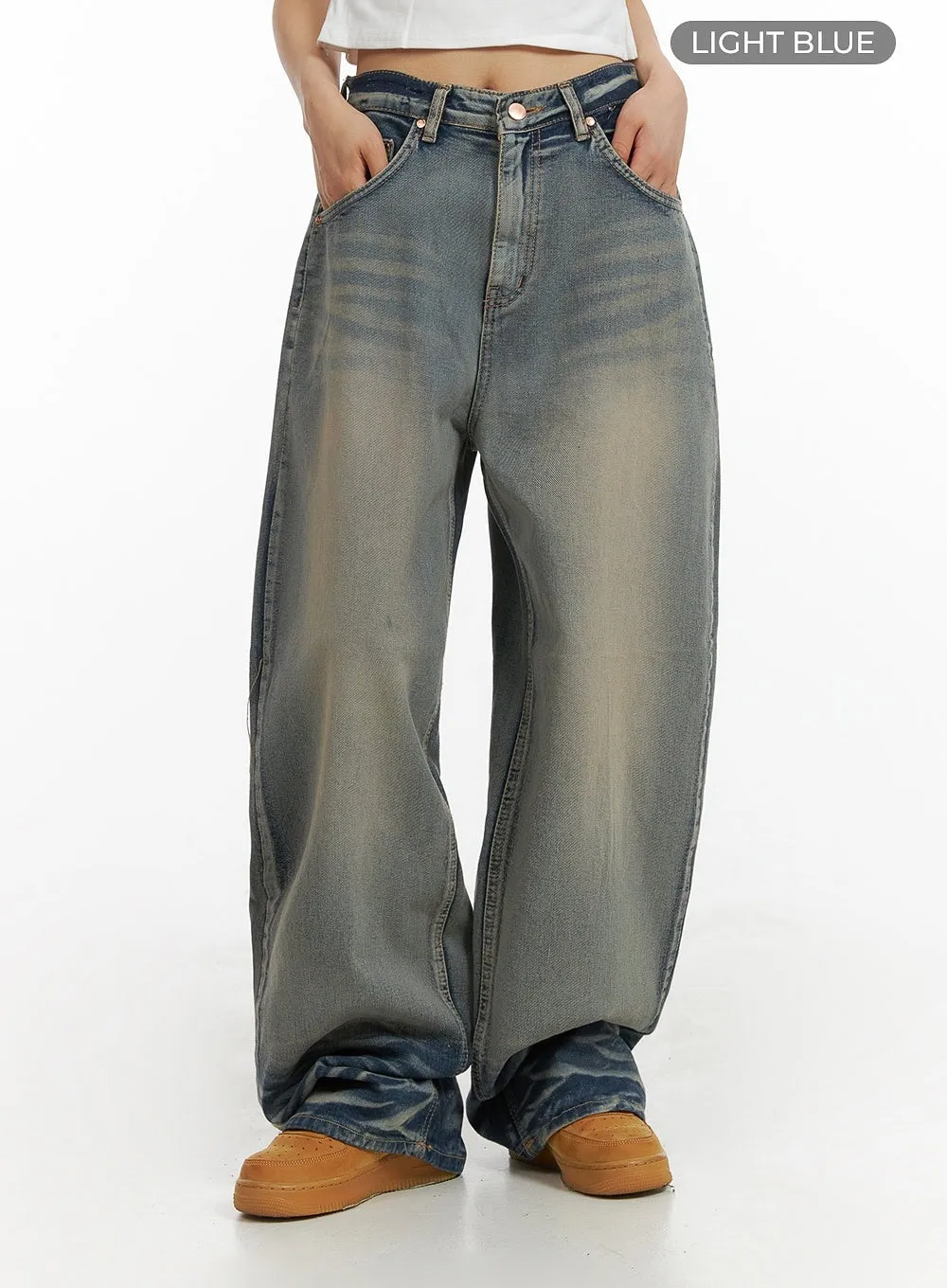 Washed Loose Fit Baggy Jeans CY407