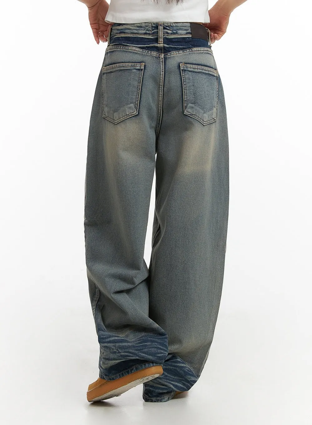 Washed Loose Fit Baggy Jeans CY407