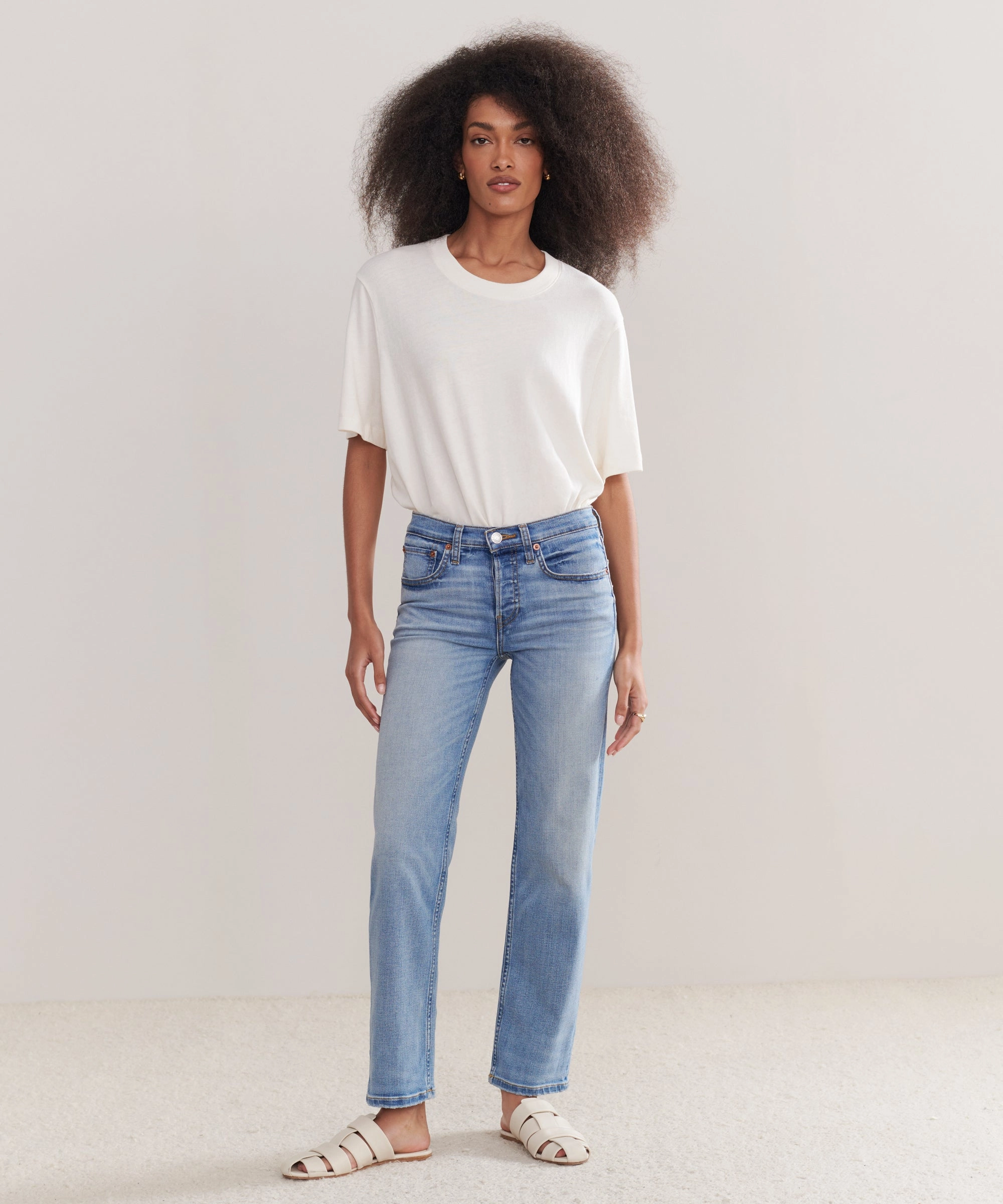 Mid Rise Stovepipe Wrinkle-Resistant Trendy Appeal
