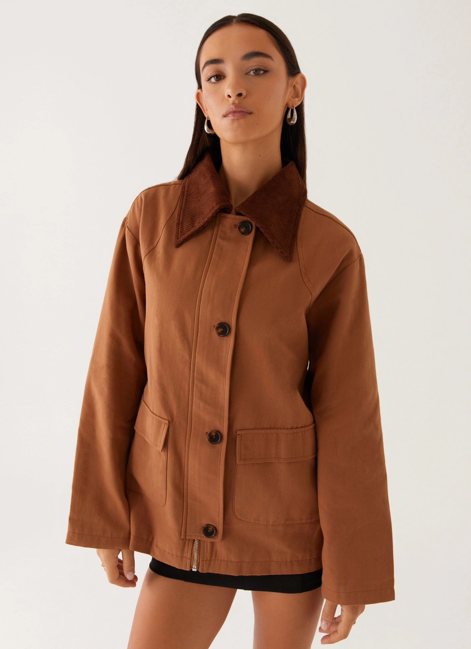 Sonoma Barn Jacket - Tan Elastic Hem Adjustment