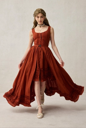 Flared bottom Wearable Poetry 17 | Ruffled linen dress & skirt ??2 pieces)