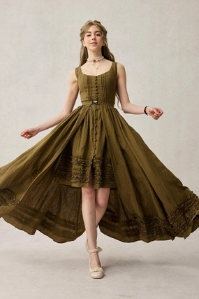 Clean Finish Wearable Poetry 17 | Ruffled linen dress & skirt ??2 pieces)