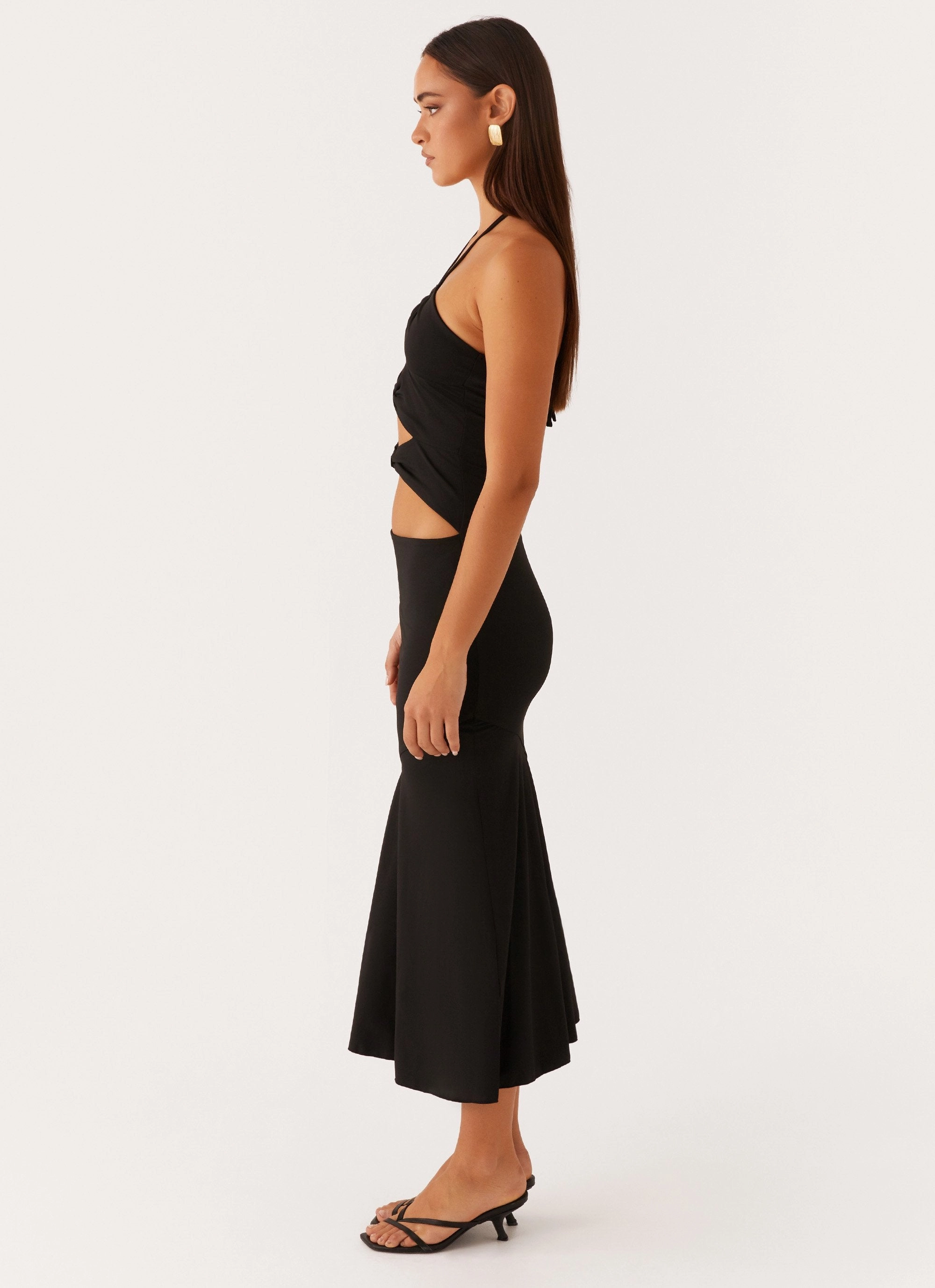 Zena Halterneck Midi Dress - Black Winter-Season