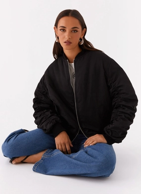 Compression Panels Hypoallergenic Interior Webster Bomber Jacket - Black