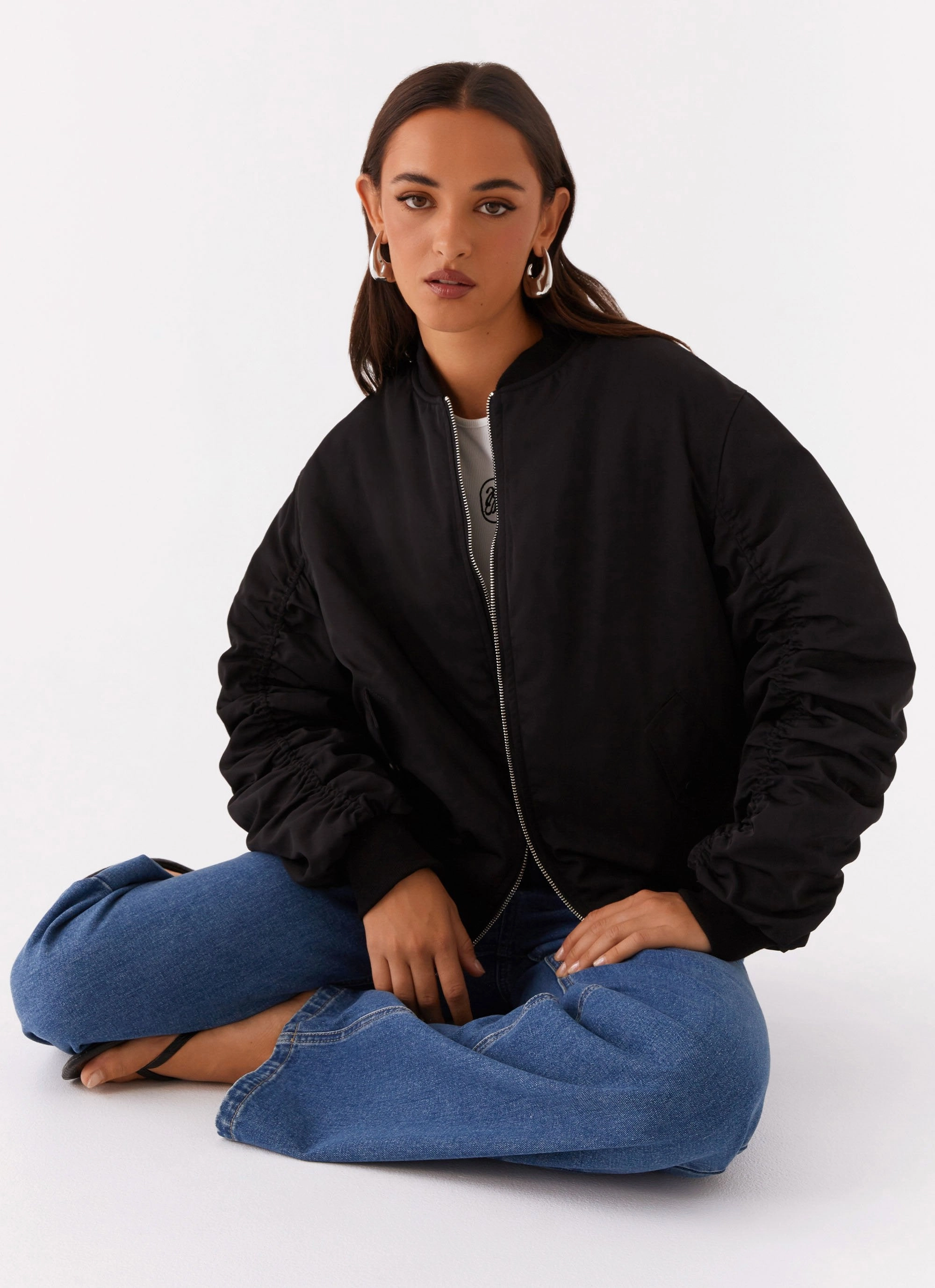 Compression Panels Hypoallergenic Interior Webster Bomber Jacket - Black
